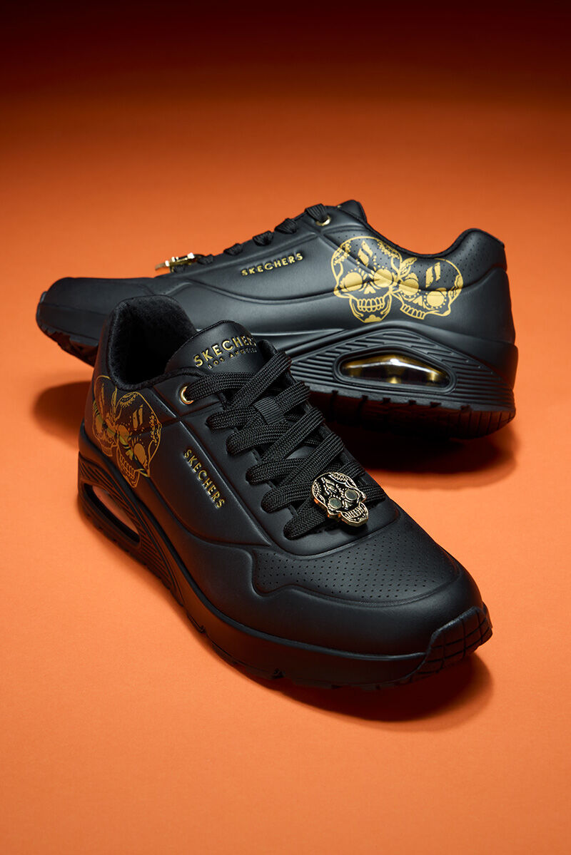 black shoes with skulls