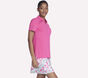 GO GOLF Short Sleeve Birdie Zip Front Polo, WHITE / NEON PINK, large image number 2