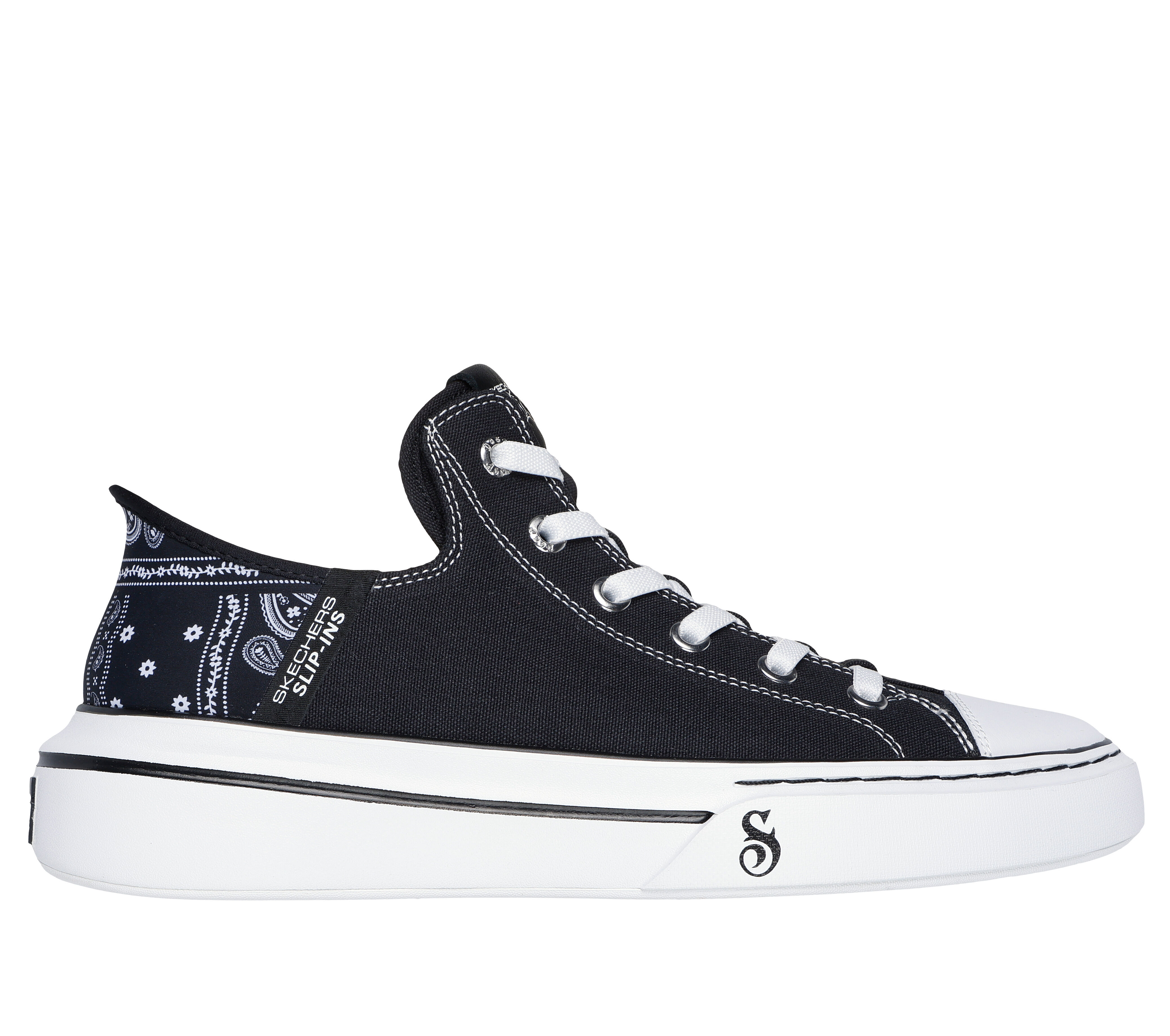 Black skechers canvas cheap