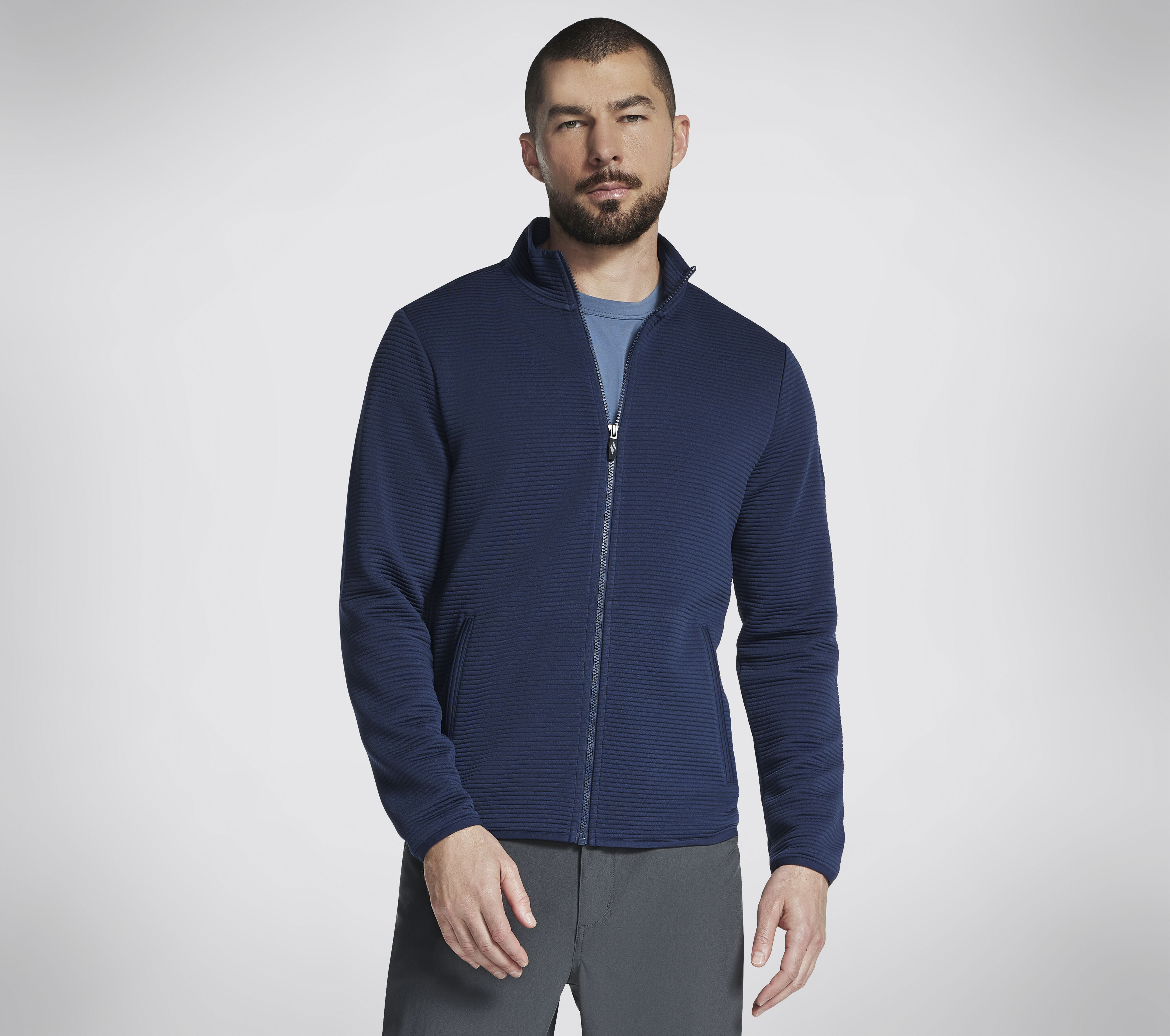 Navy blue deals hoodless jacket
