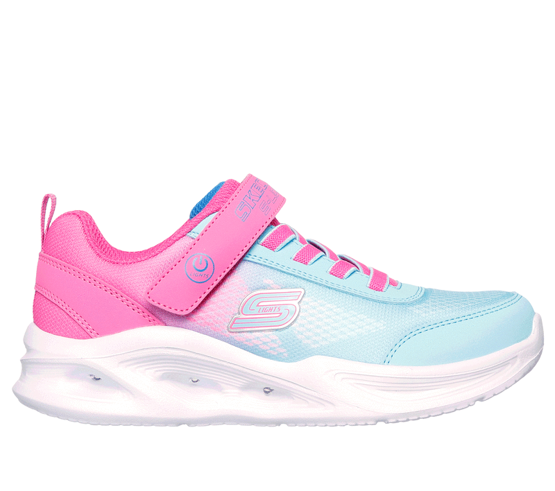 Skechers Girl s S Lights Sola Glow Ombre Deluxe Sneaker in Pink Turquoise Size 11.5 Medium Width