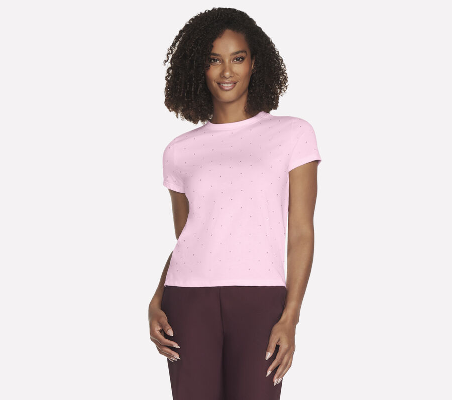 Rhinestone Tee, WHITE / PINK, largeimage number 0