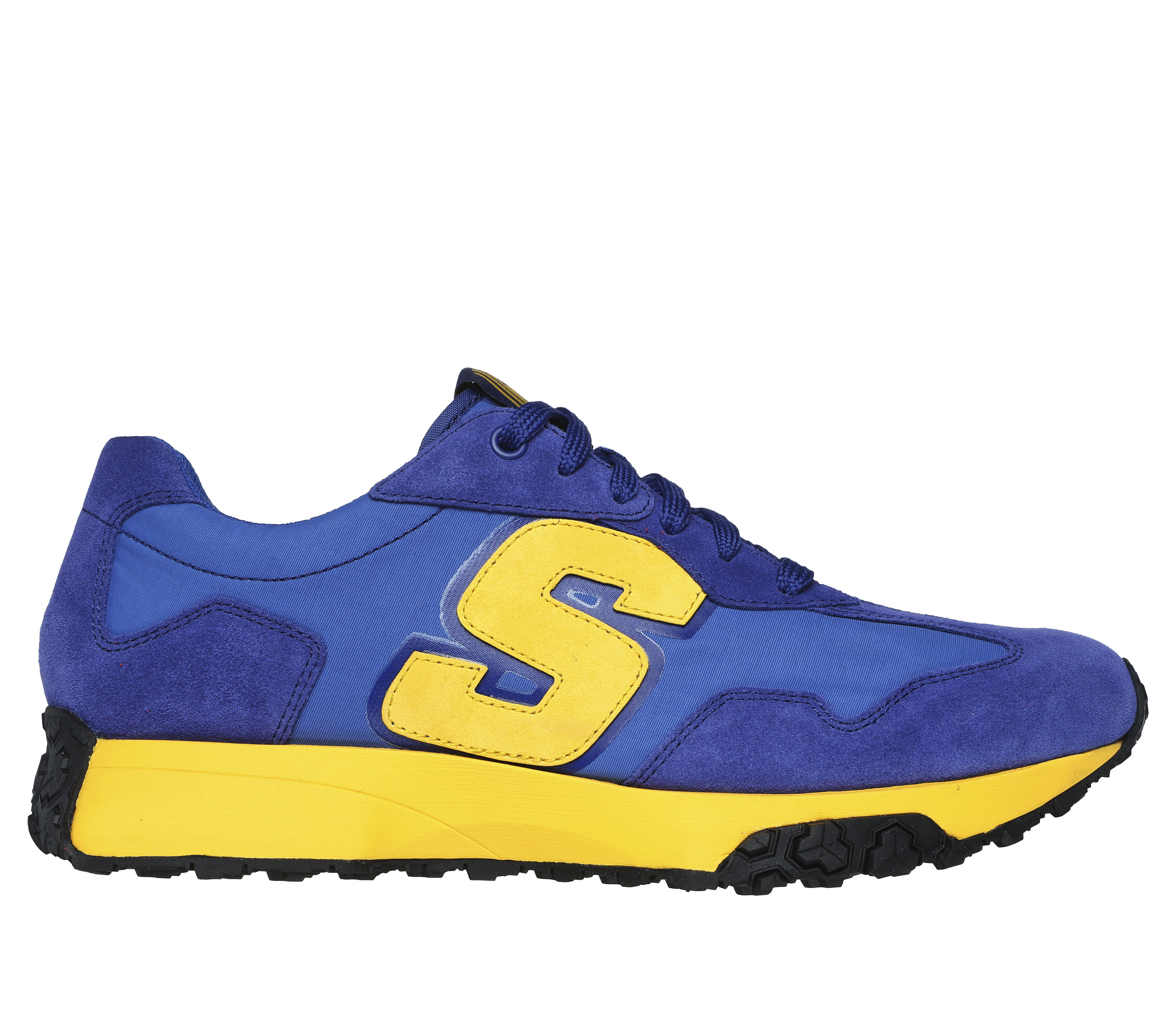 Navy and best sale yellow sneakers