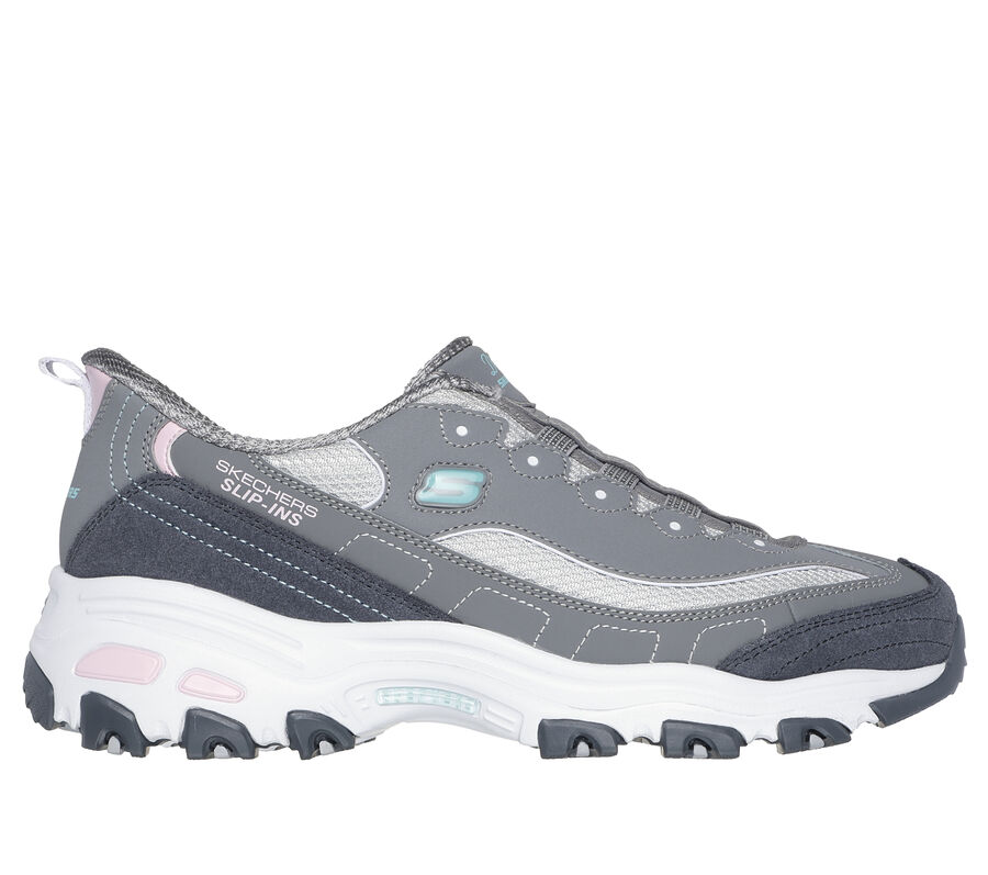 Skechers Slip-ins: D'Lites - Classic Comeback, GRAY / LIGHT PINK, largeimage number 0
