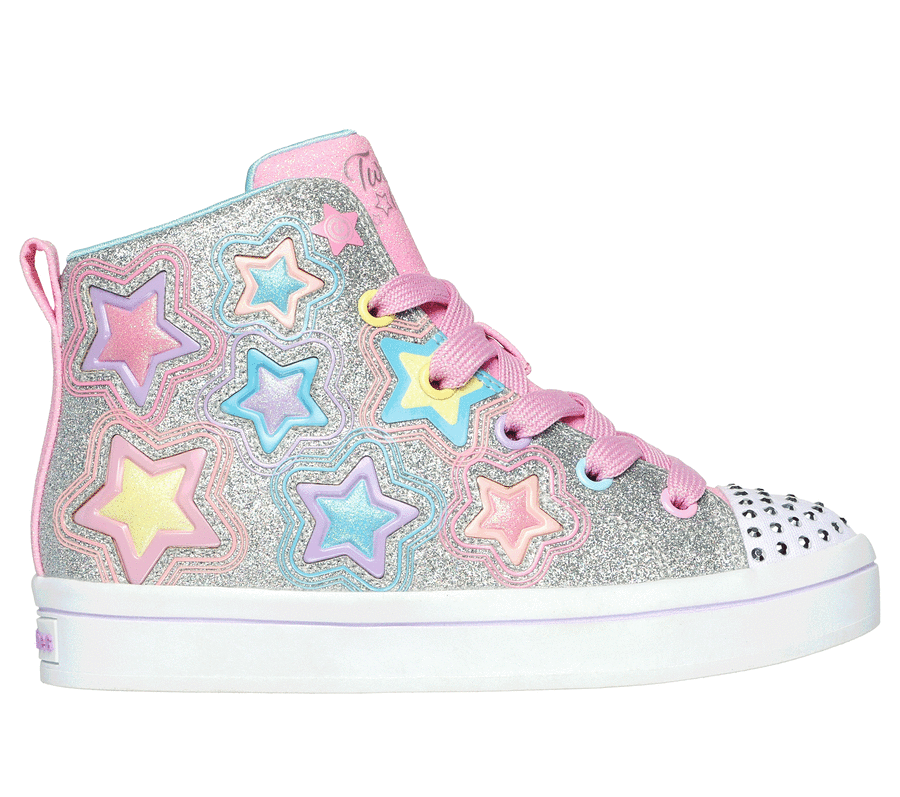 Skechers Girl s Twi Lites 2.0 Star Gloss Sneaker in Silver Size 12.0 Medium Width