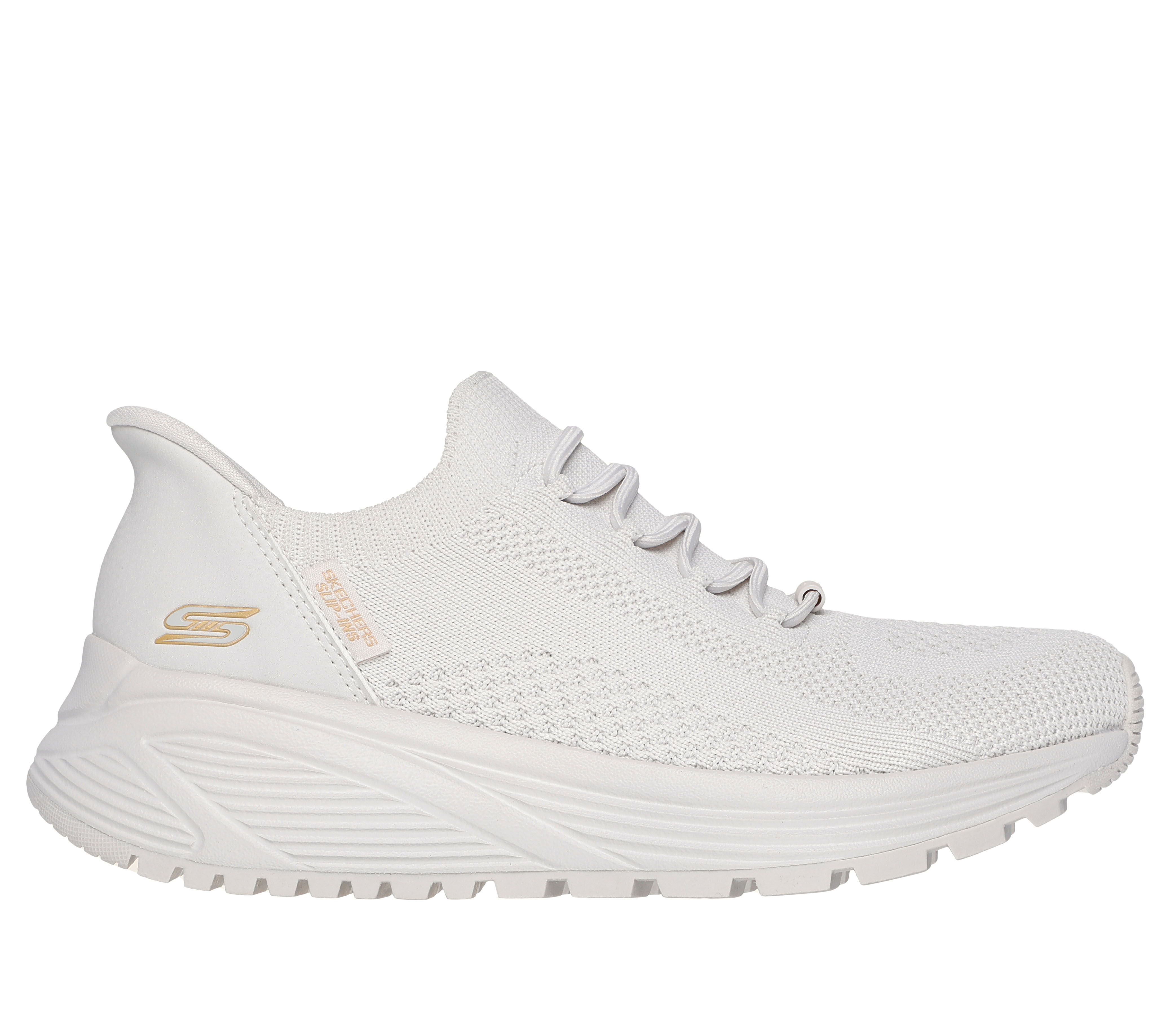 Skechers Women s Slip ins BOBS Sport Sparrow 2.0 Lucky Run Sneaker in Off White Size 8.5 Medium Width Machine Washable