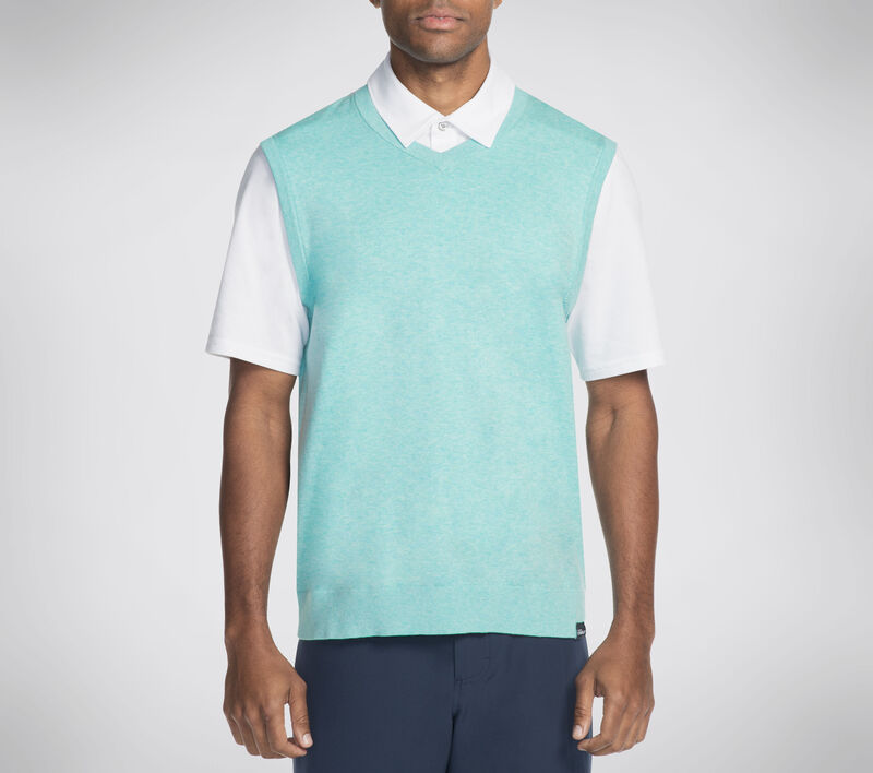 Skechers GO GOLF Fairway V Neck Vest, SEAFOAM, largeimage number 0