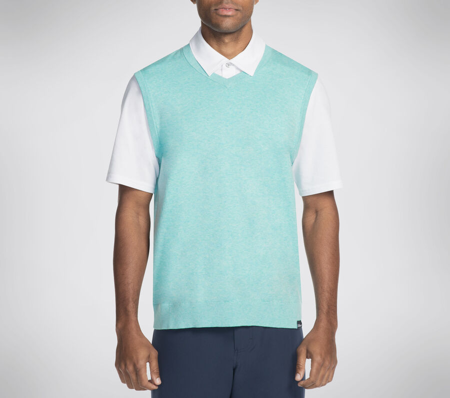 Skechers GO GOLF Fairway V Neck Vest, SEAFOAM, largeimage number 0