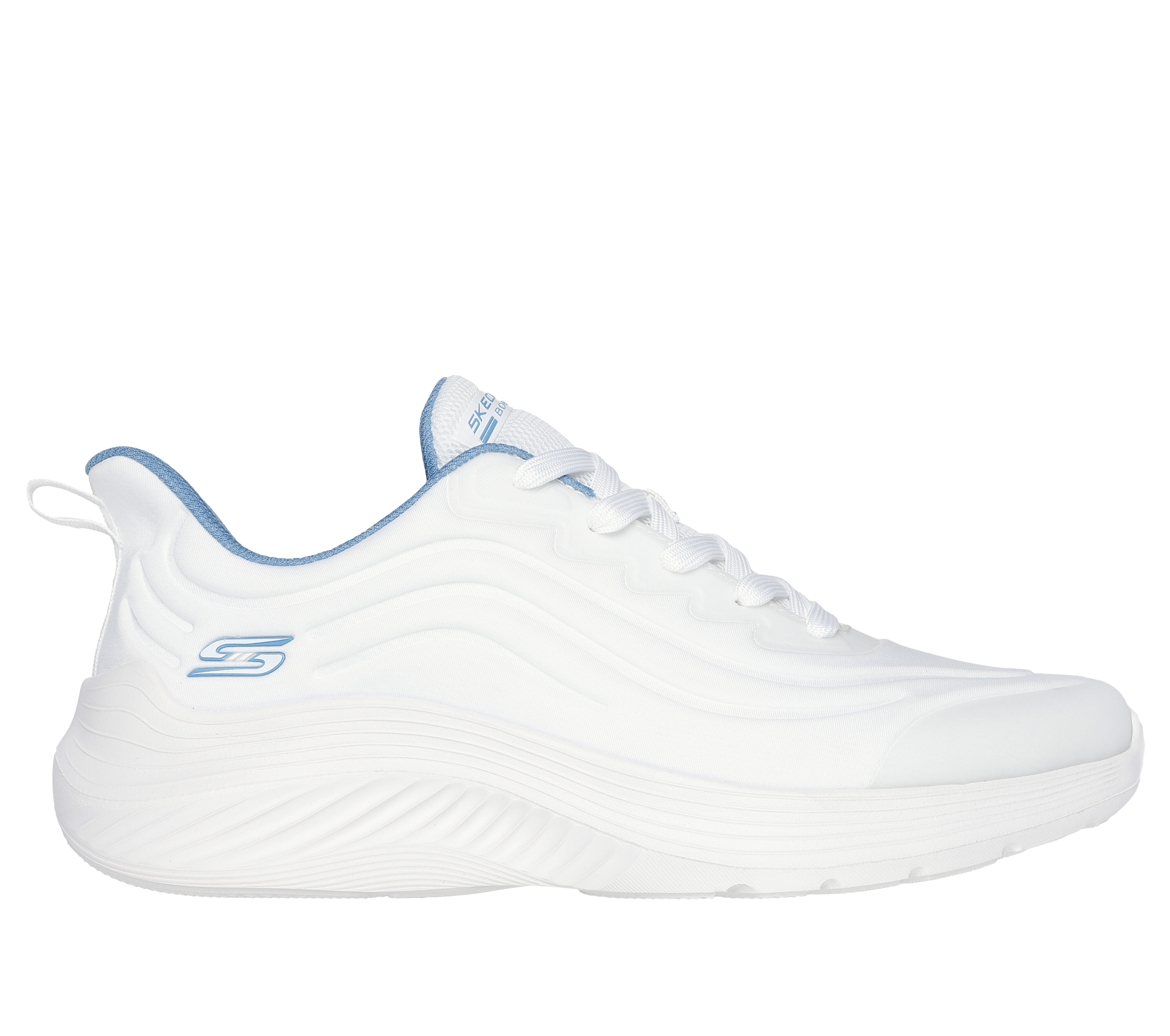 Skechers Men s BOBS Sport BOBS Squad Waves Perfect Curl Sneaker in White Size 8.5 Vegan Medium Width Machine Washable