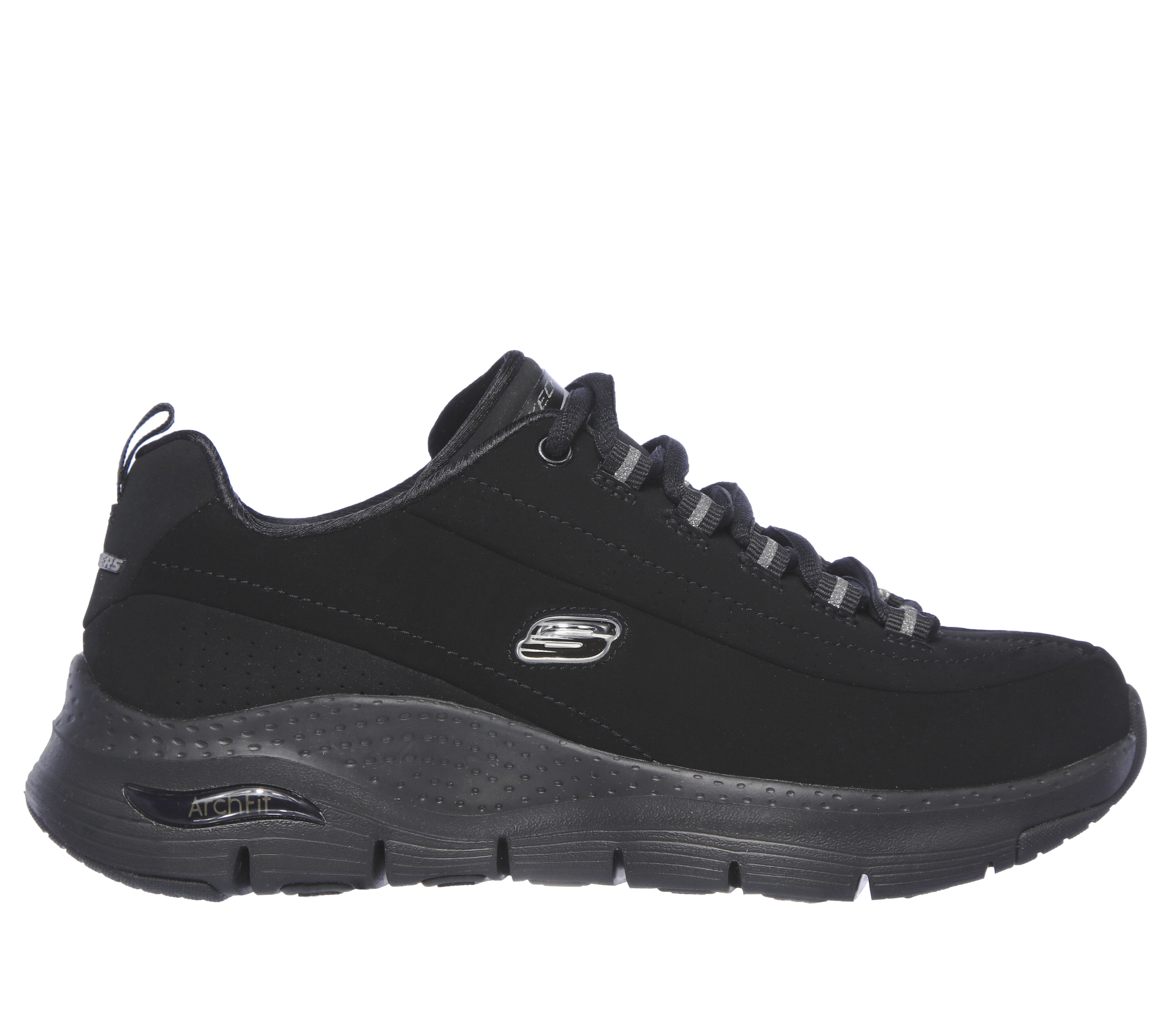 black leather skechers ladies