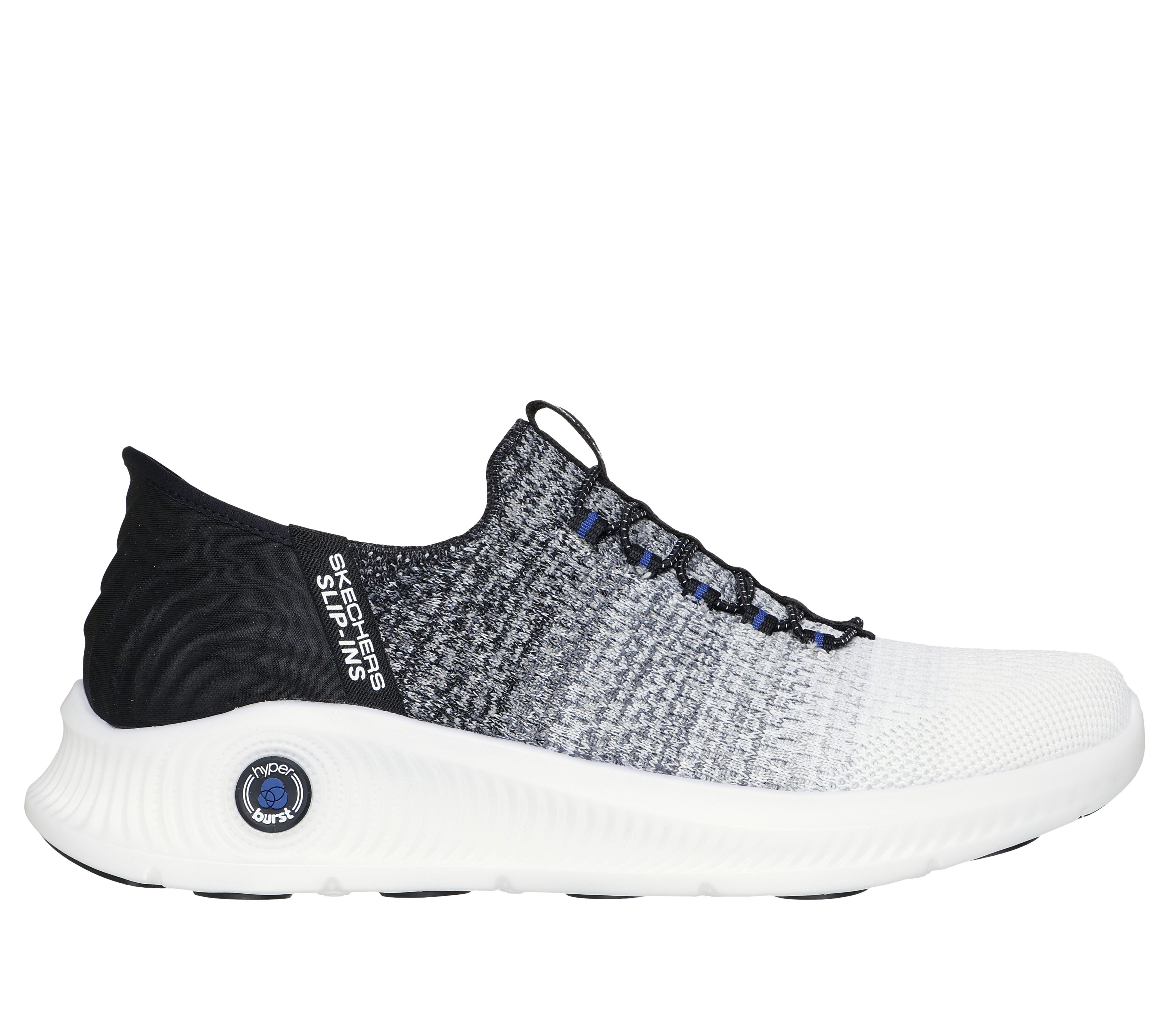 Skechers Men s Slip ins GO WALK Anywhere Amir Sneaker in White Black Size 11.5 Vegan Medium Width Machine Washable Arch Fit Hyper Burst