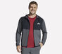 SKECH-KNITS Ultra Go Weekend Full Zip Hoodie, BLACK / CHARCOAL, large image number 0