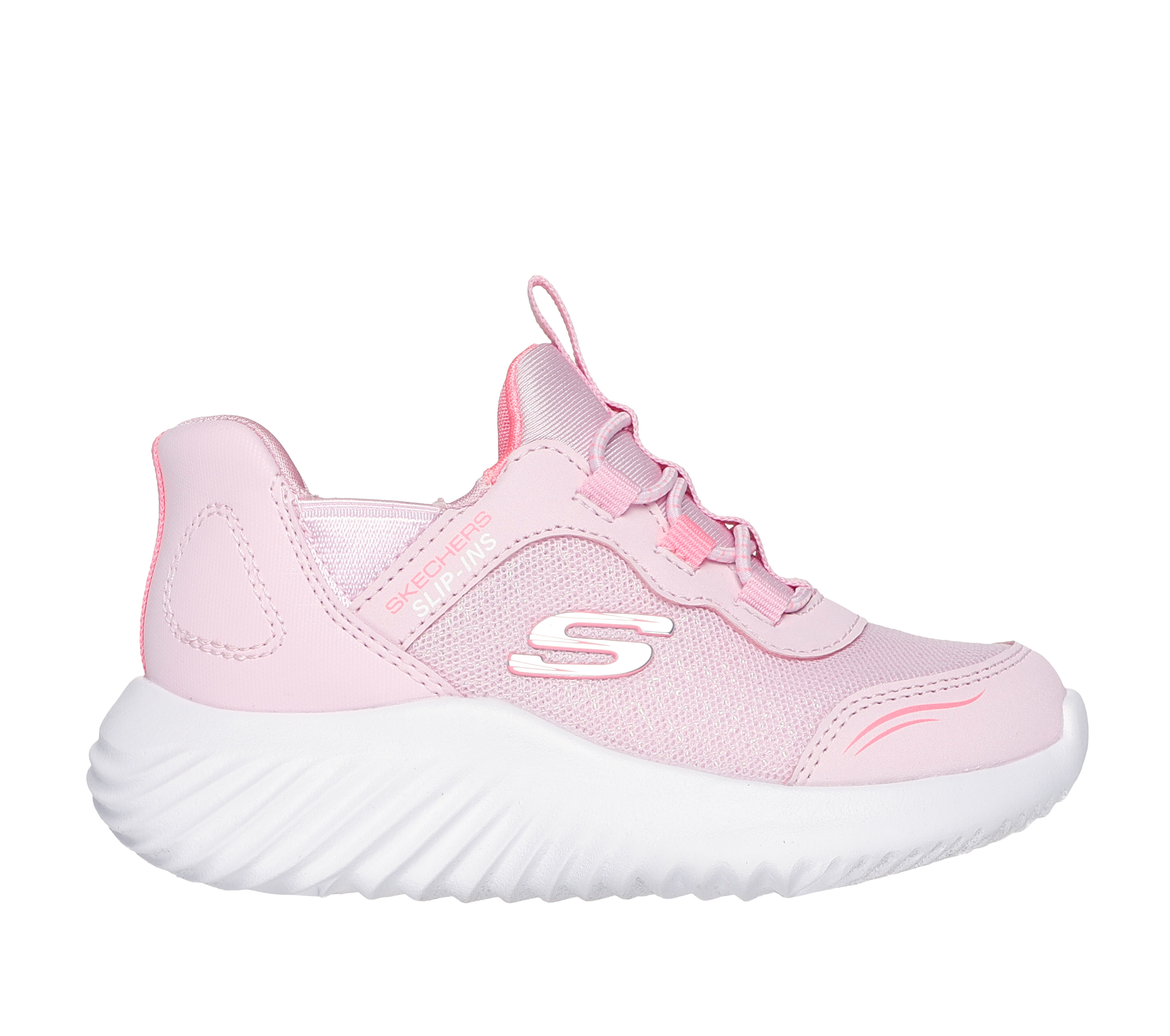 Skechers Girl s Slip ins Bounder Simple Cute Sneaker in Light Pink Size 9.0 Medium Width Machine Washable