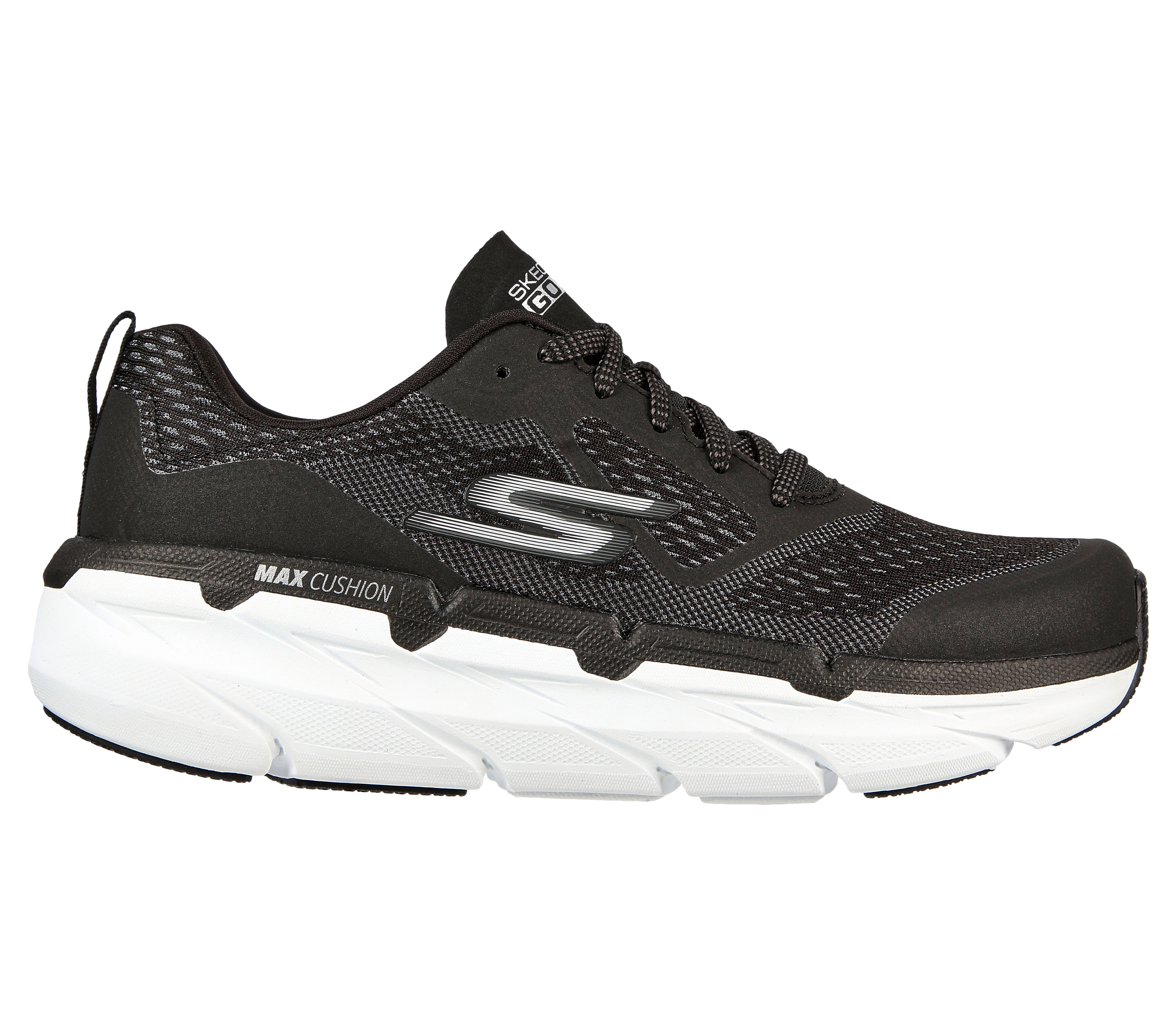 black and white skechers shoes