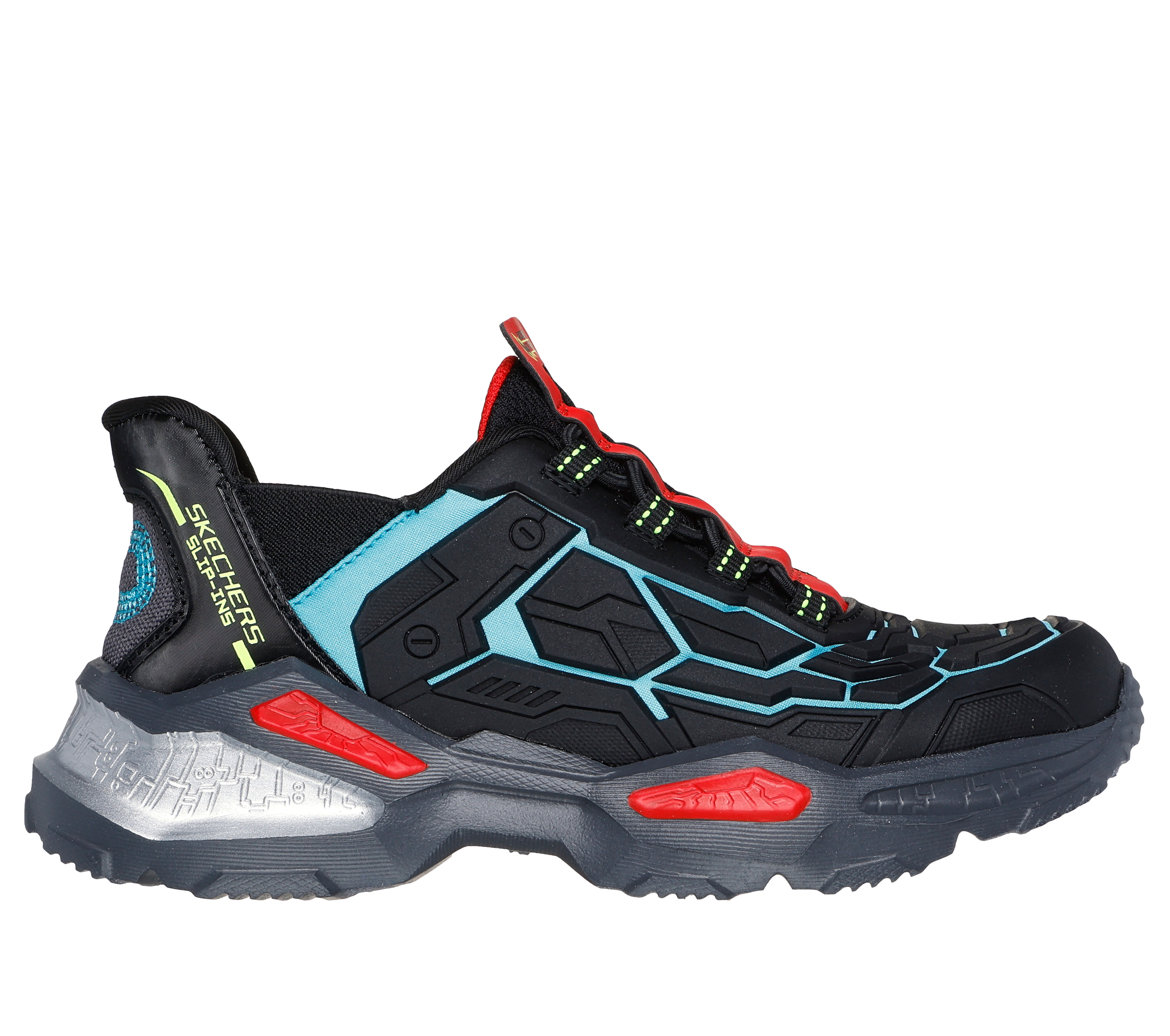 Skechers Boy s Slip ins Skech Bots Orbitron Sneaker in Black Size 13.5 Medium Width Machine Washable