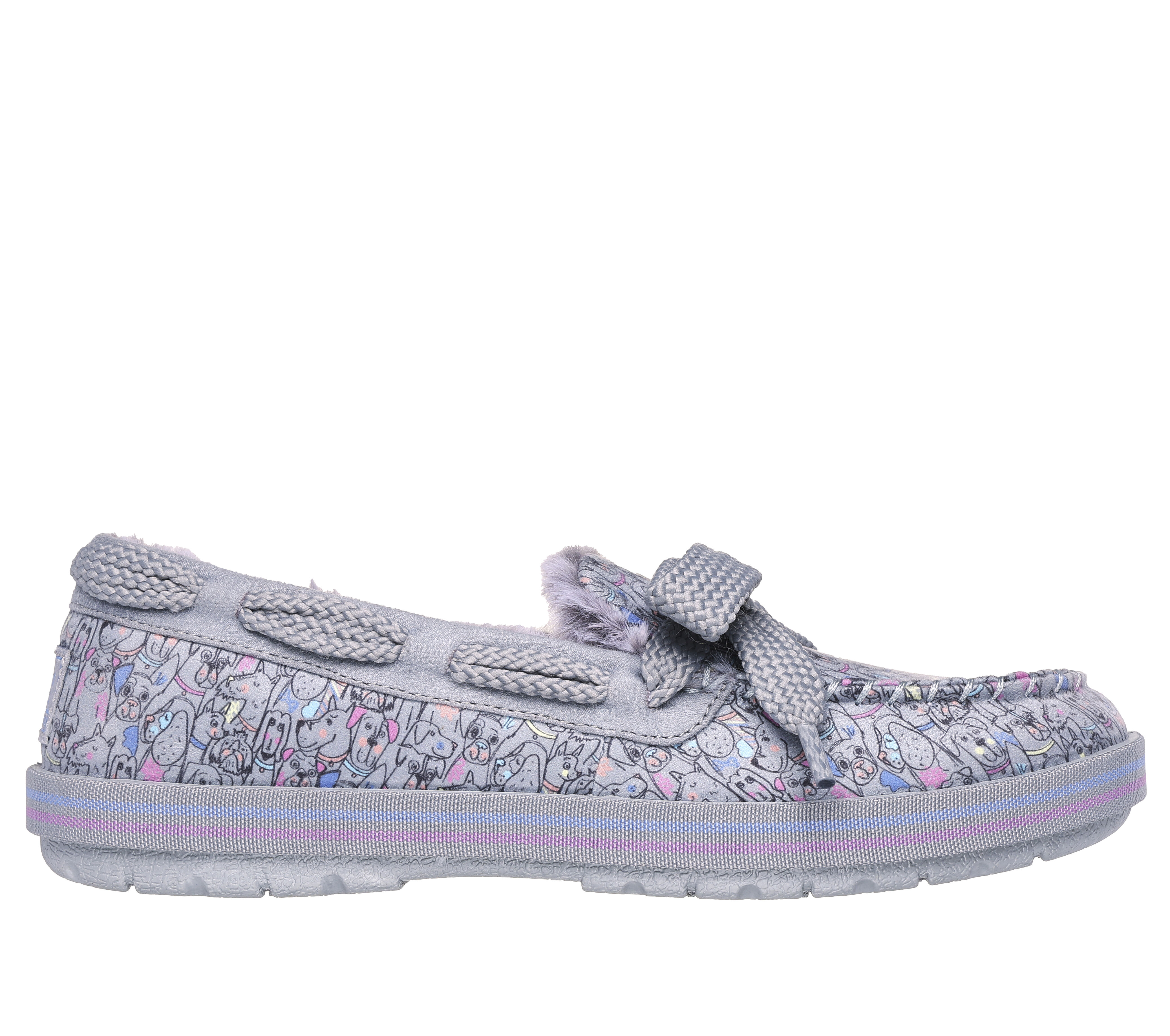 Skechers Women s BOBS Too Cozy Doodle Parade Slipper in Gray Size 6.5 Vegan Medium Width
