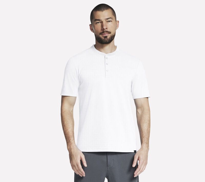 Off Duty Short Sleeve Henley, WHITE, largeimage number 0