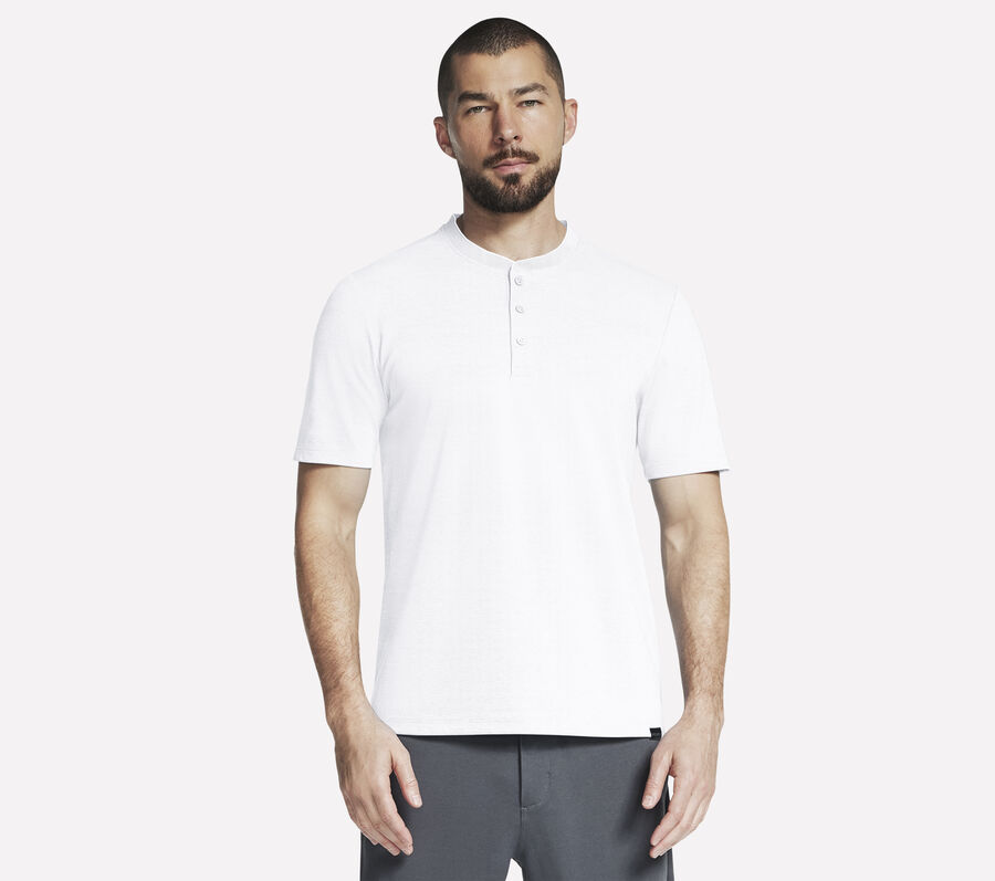Off Duty Short Sleeve Henley, WHITE, largeimage number 0