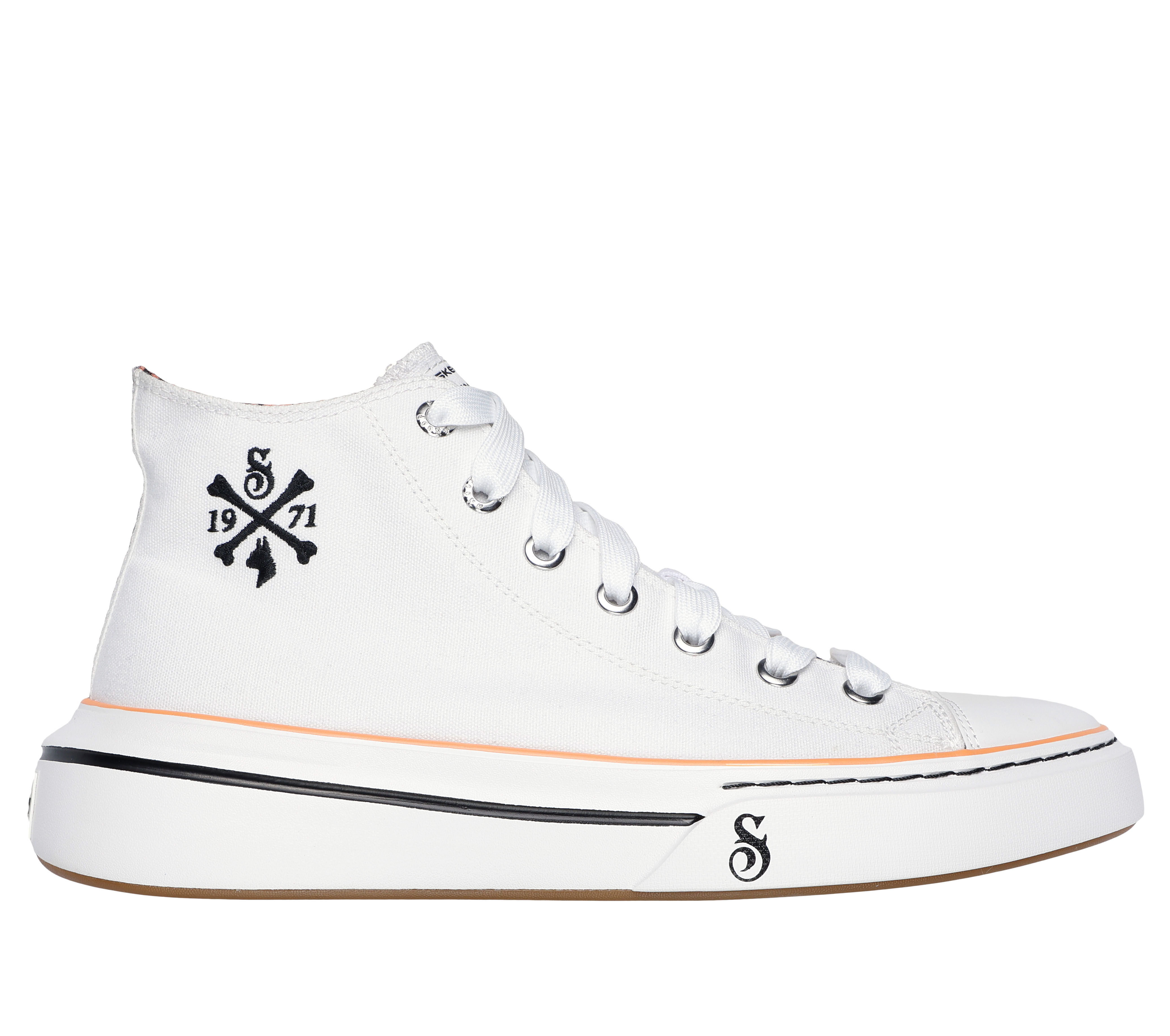 White canvas skechers sales