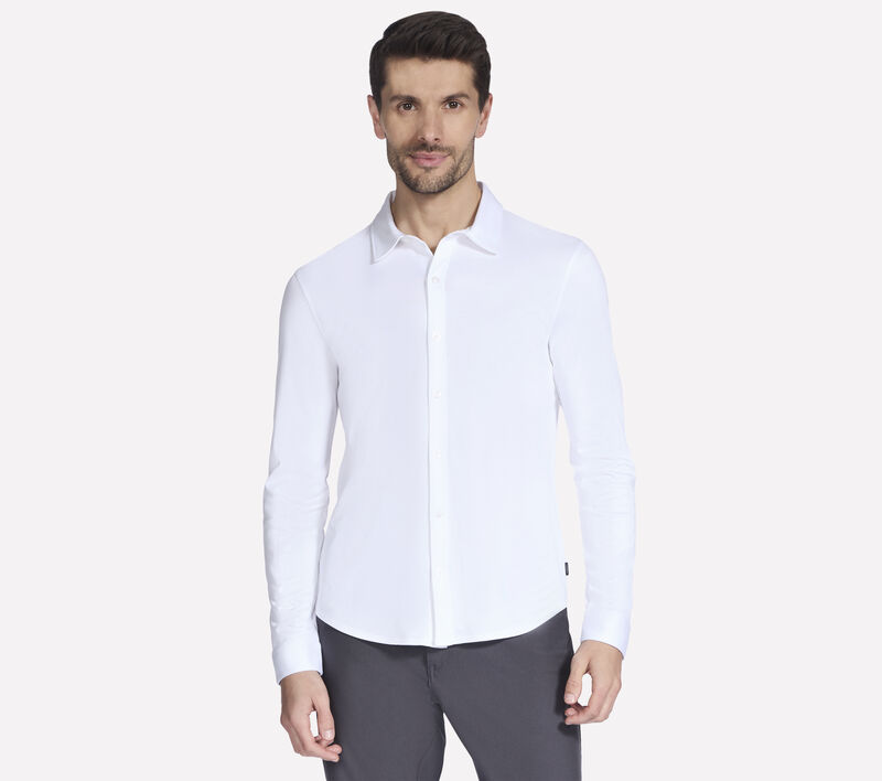 GO DRI Off Duty Button Down Shirt, BLANC, largeimage number 0
