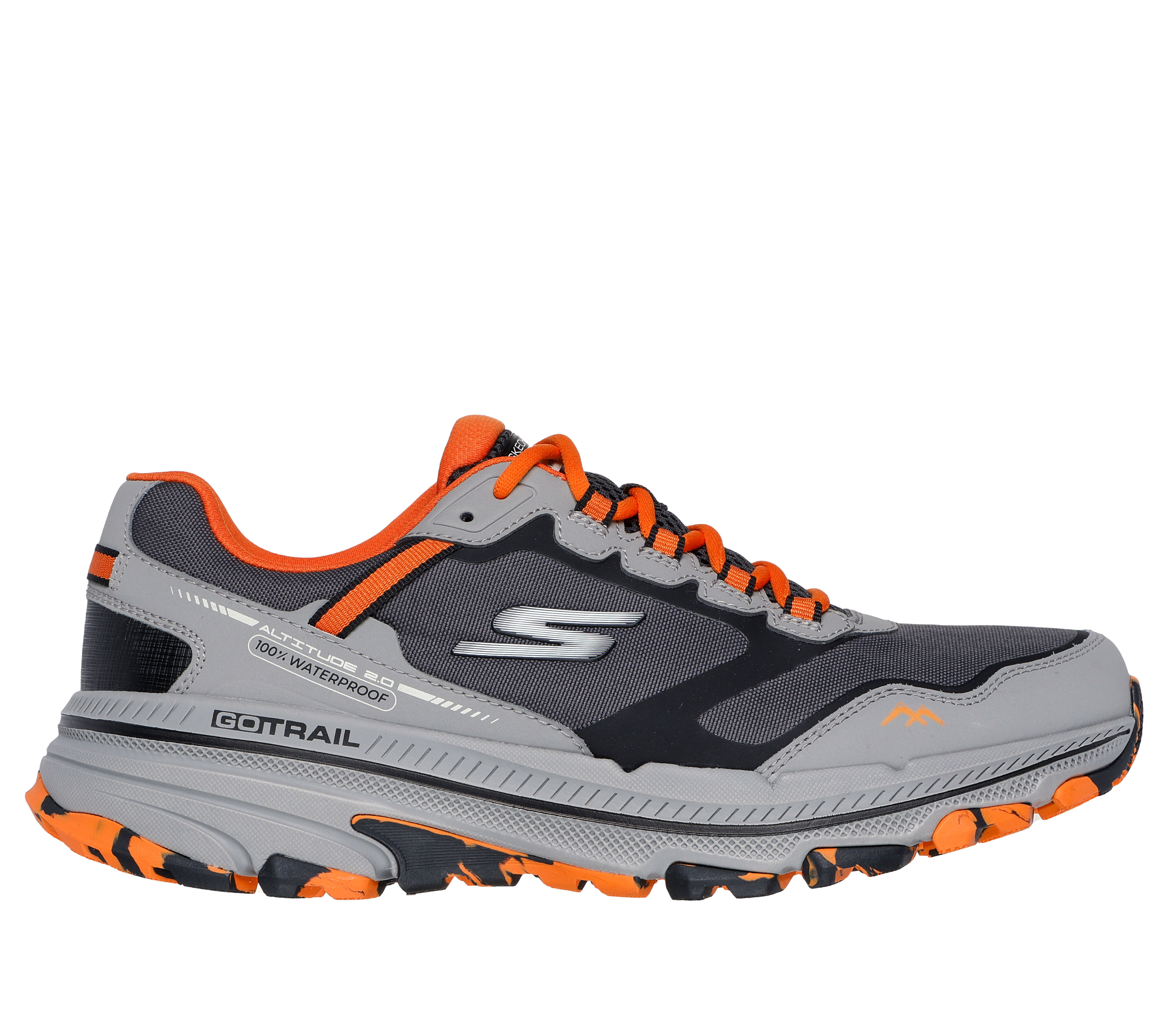 Skechers Men s Waterproof GO RUN Trail Altitude 2.0 Sneaker in Charcoal Orange Size 8.0 Medium Width
