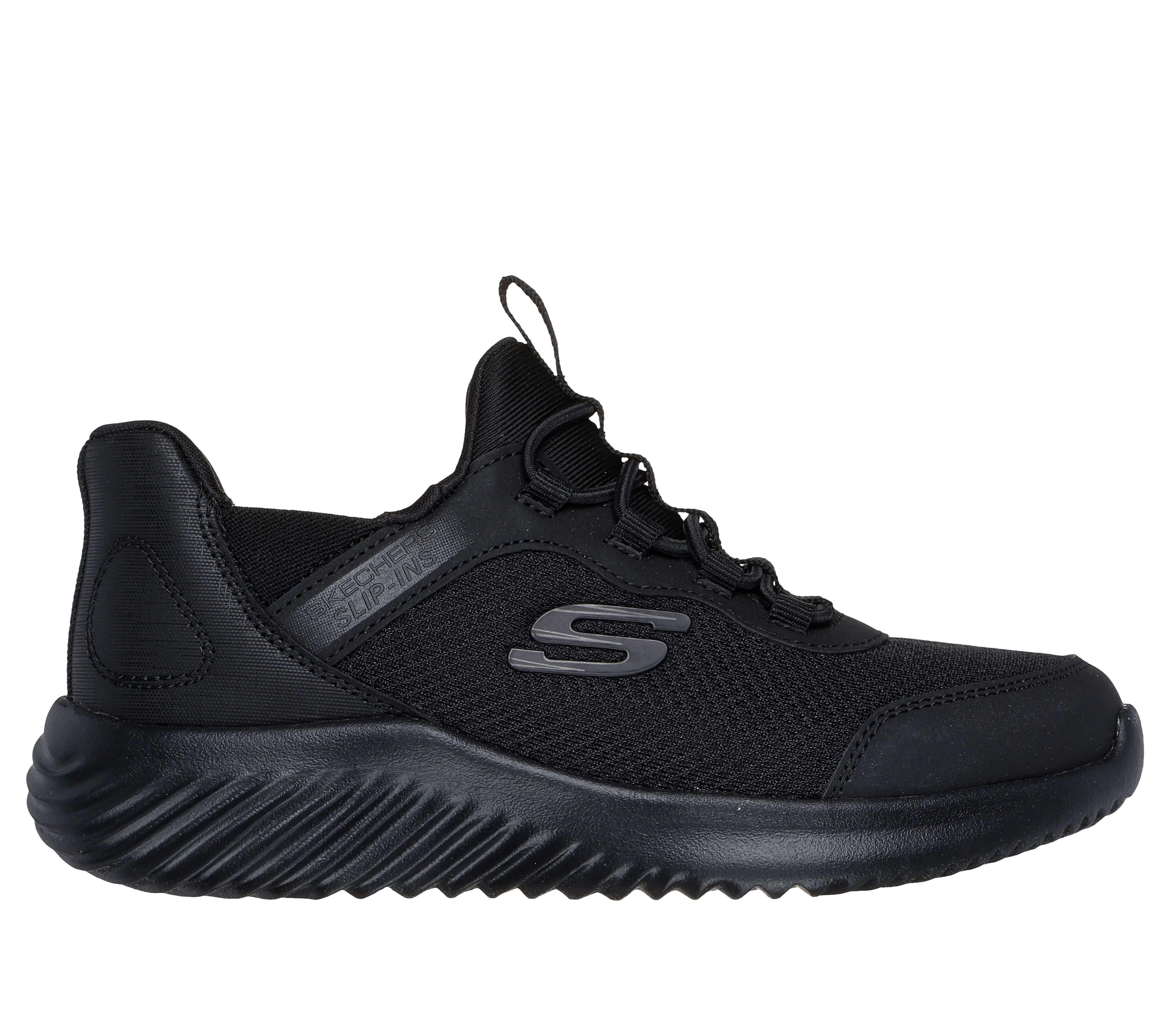 Skechers Boys Hands Free Slip Ins Bounder Brisk Burst Running Shoe in Black Size 11 Medium