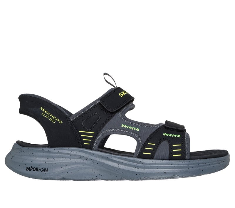 Skechers Slip-ins: Vapor Foam Sandal - Korro, BLACK / LIME, largeimage number 0
