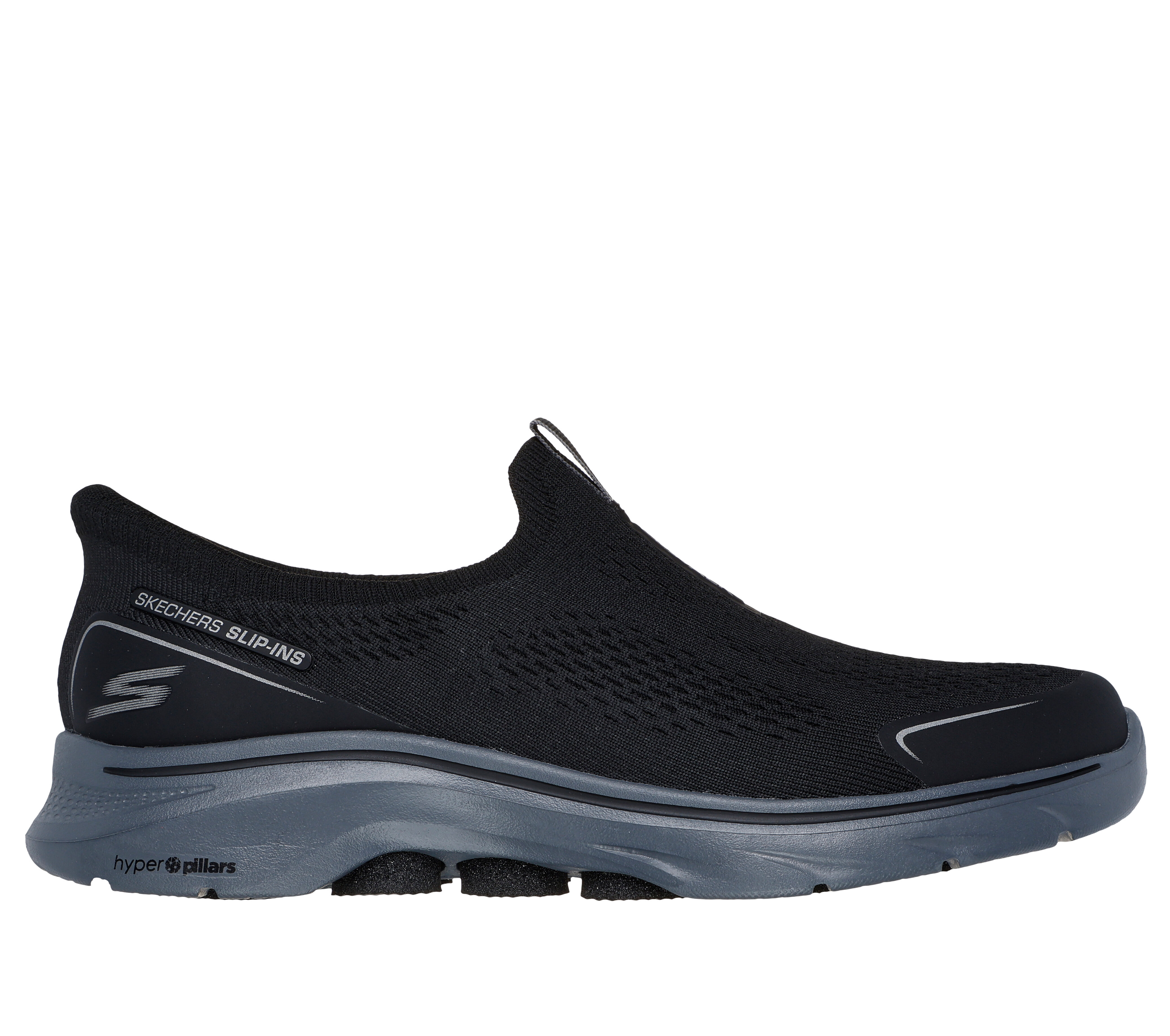 Skechers Men s Slip ins GO WALK 7 Easy On Evolution Slip On Shoes in Black Charcoal Size 9.0 Vegan Medium Width