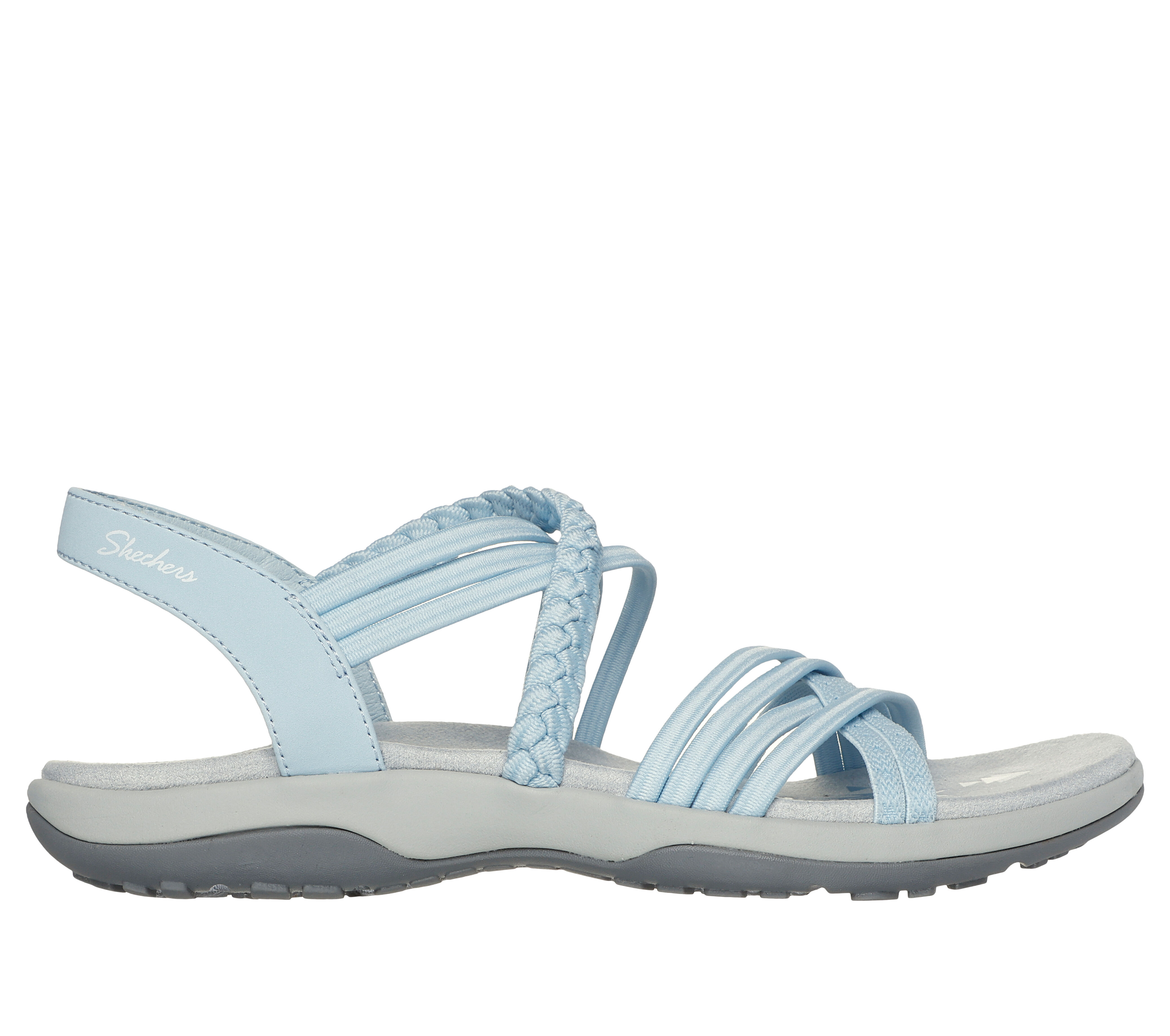 Skechers Women s Reggae Slim In Love Sandal in Light Blue Size 7.0 Vegan Medium Width Machine Washable
