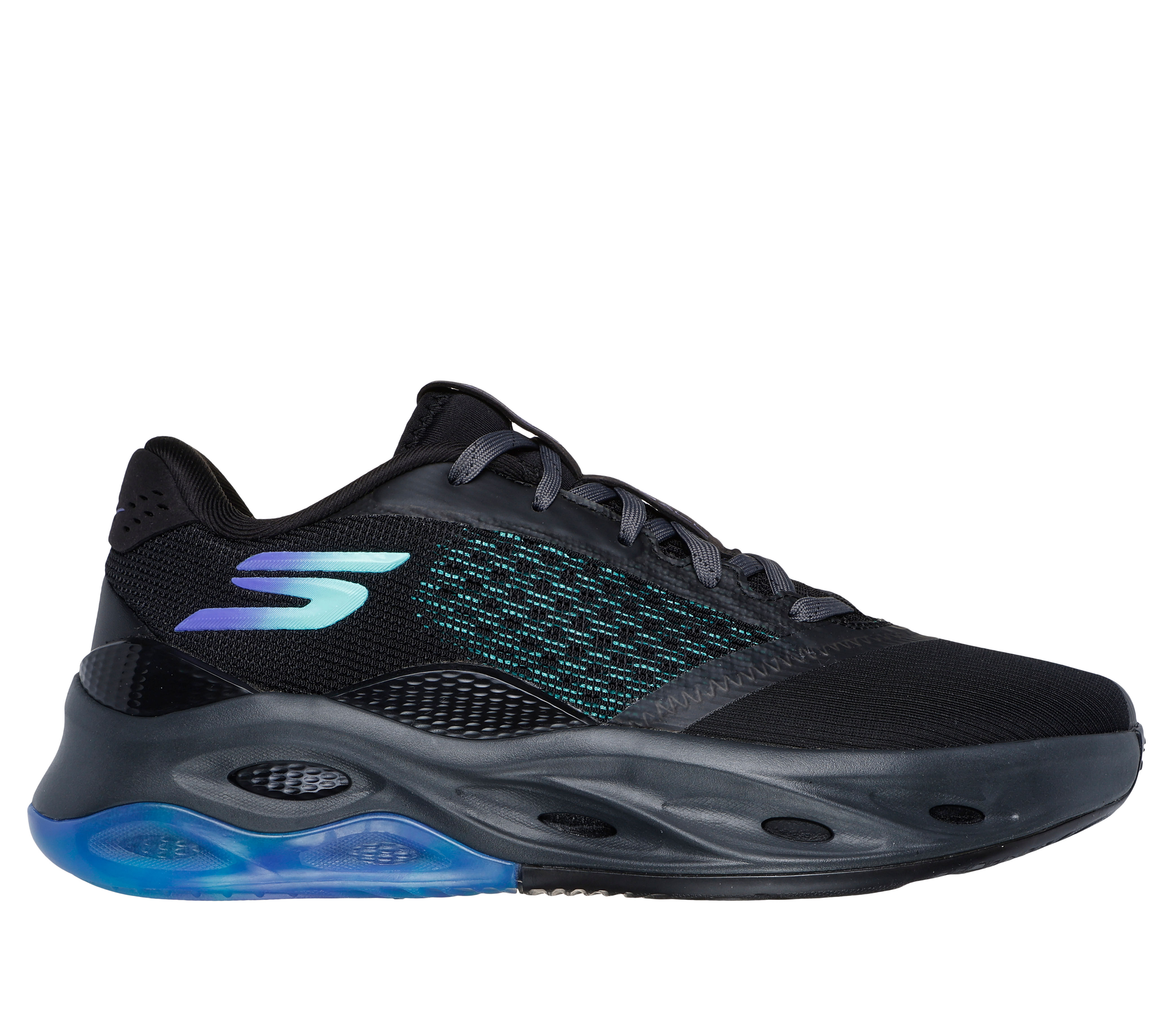 Blue and black skechers online