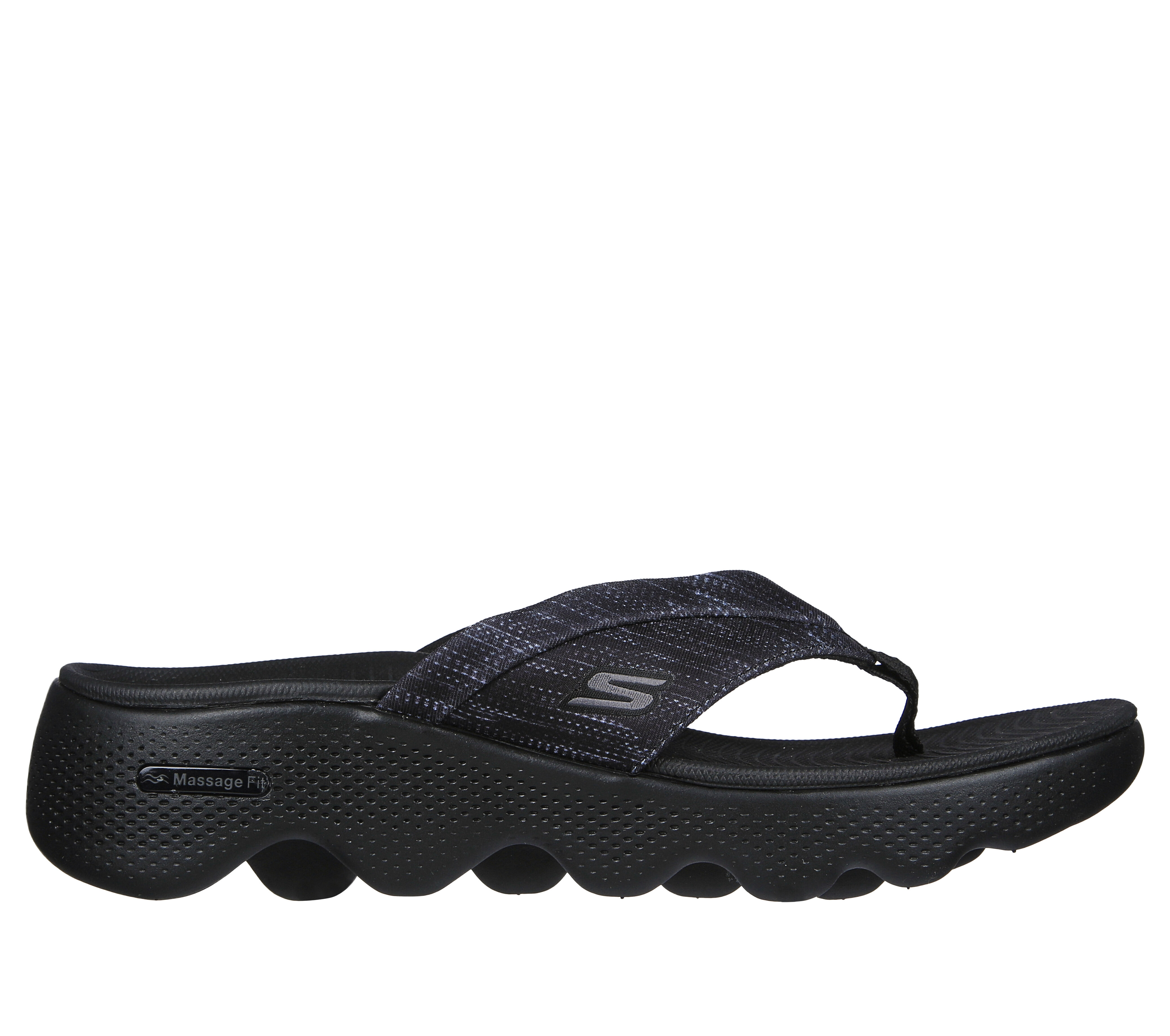 Black skechers sandals sales