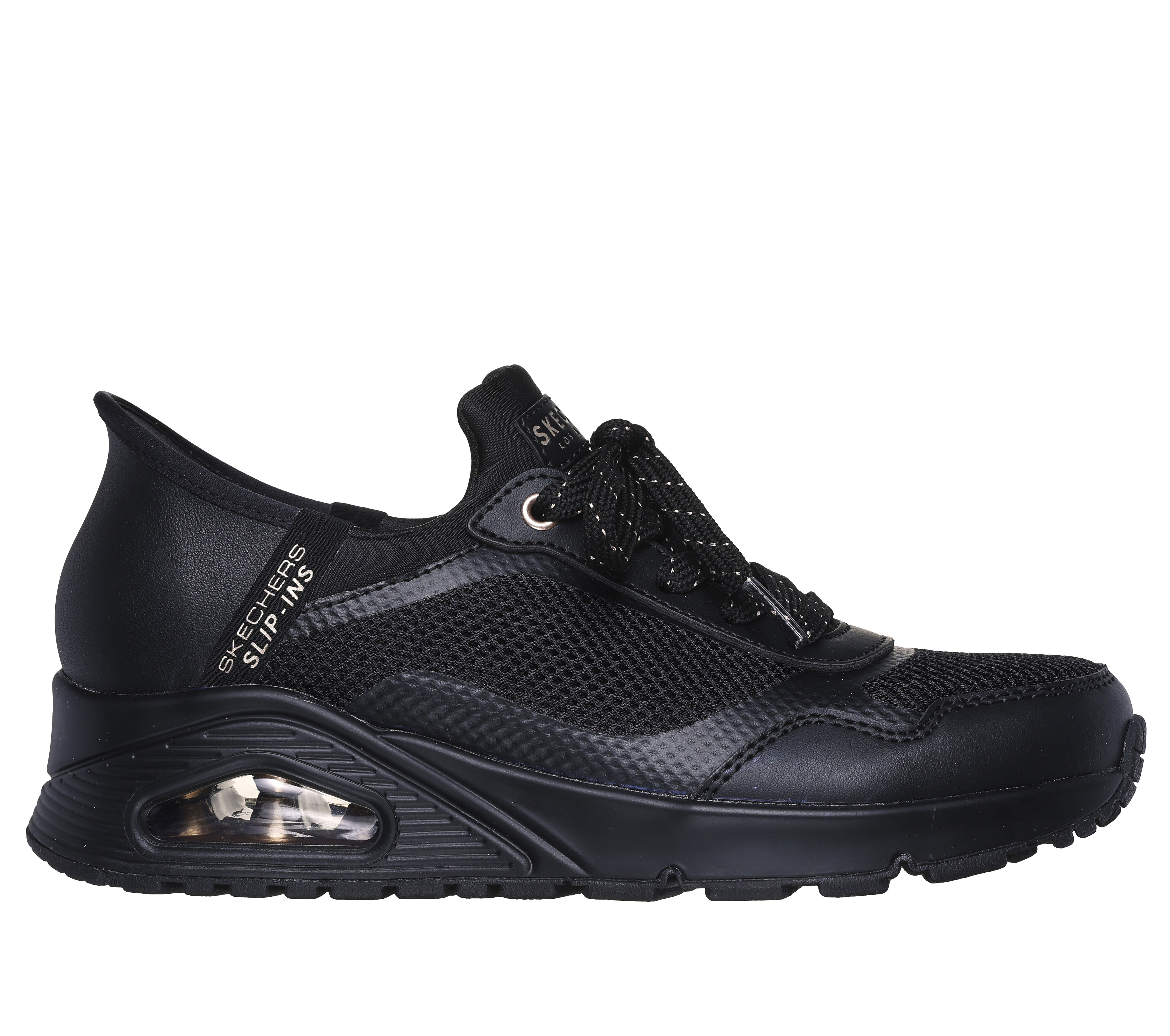 Skechers slip on zwart 2025