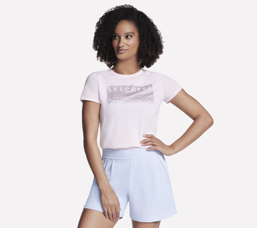 Rhinestone Cascade Modern Tee, WHITE / PINK, largeimage number 0