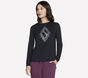 Rhinestone Burst Long Sleeve Tee, BLACK, large image number 0