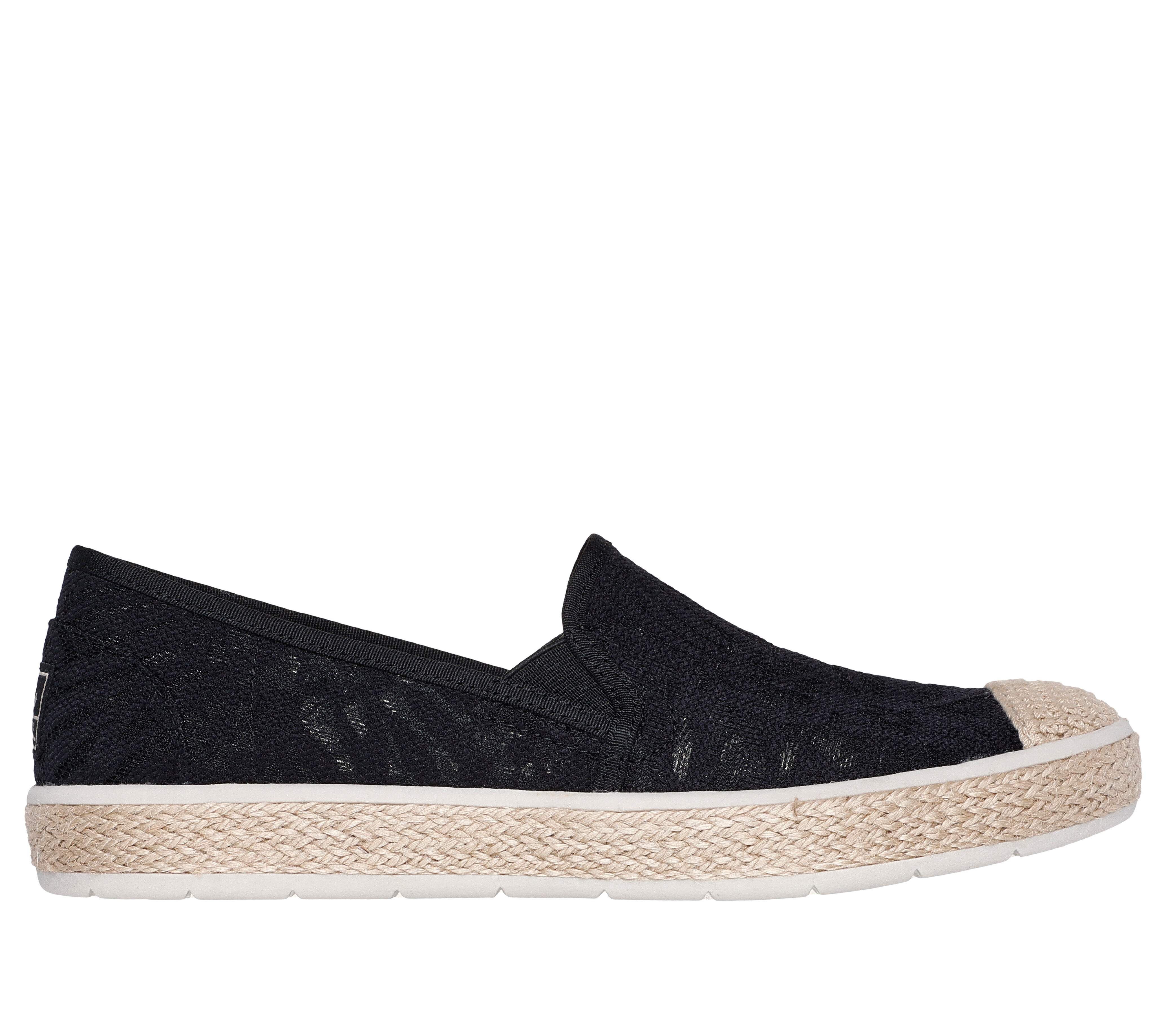 Skechers Women s BOBS Flexpadrille Luxe Sheer Joy Slip On Shoes in Black Size 5.5 Vegan Medium Width