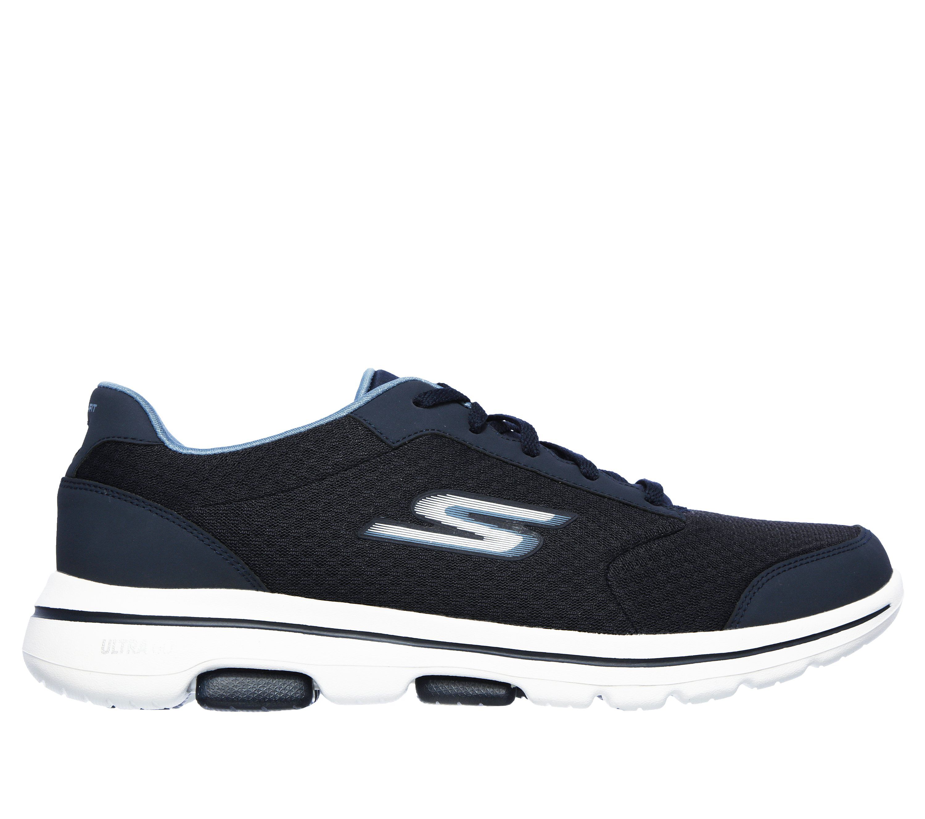Skechers Men s GOwalk 5 Qualify Sneaker in Navy Blue Size 9.0 Extra Wide Machine Washable