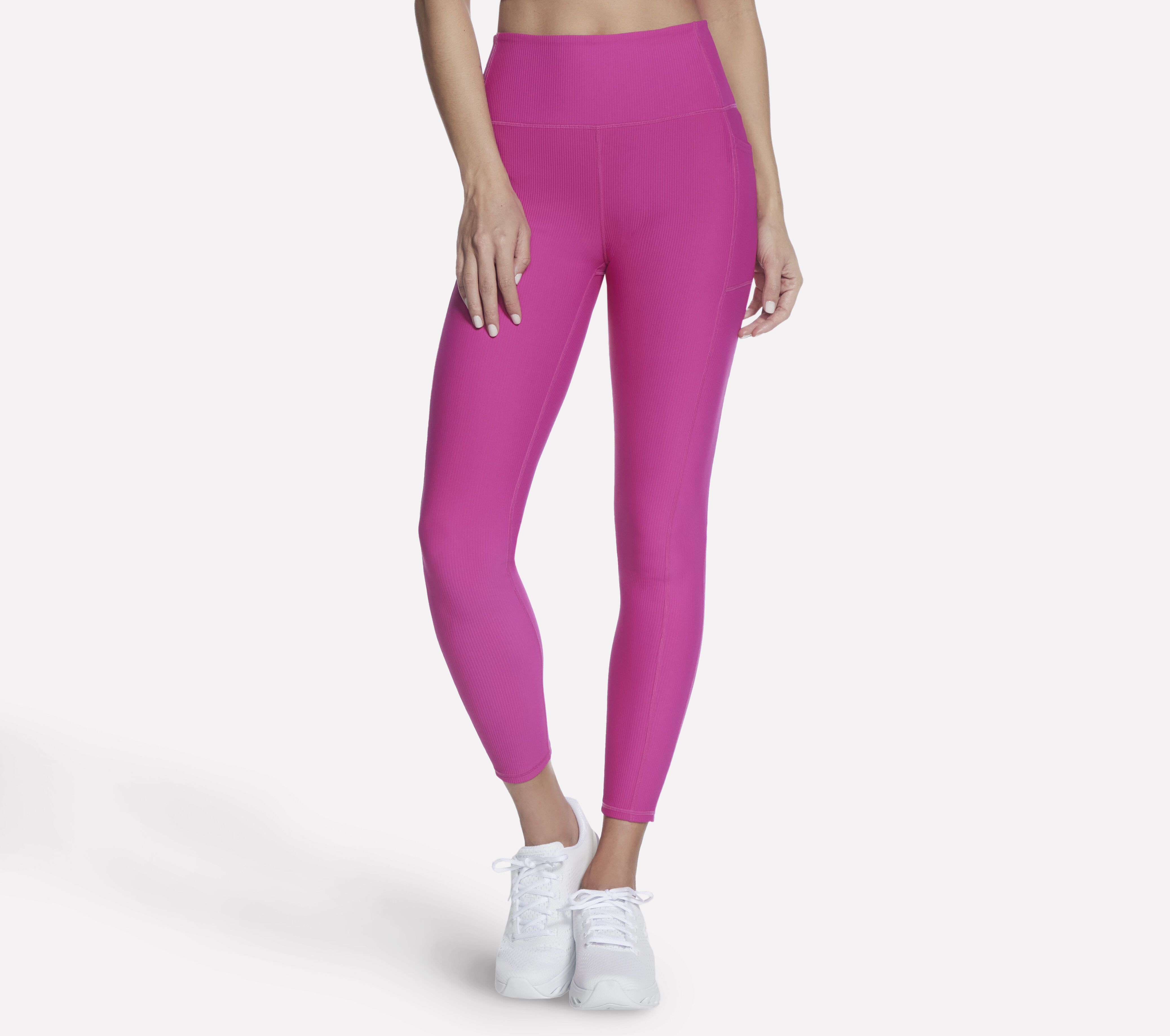 Skechers Goflex Rib High Waist Leggings Fuchsia Pink Women XXL