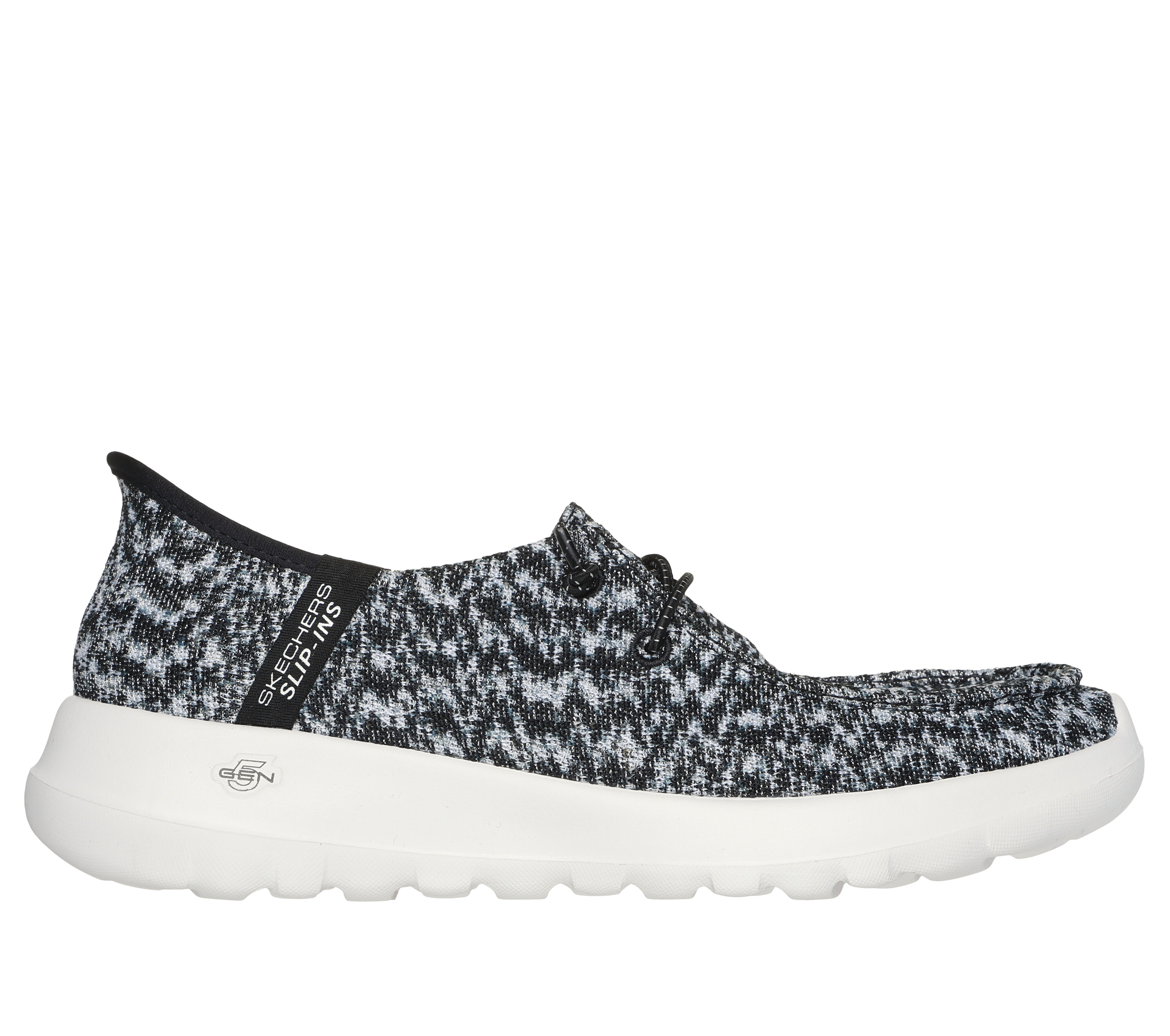 Skechers Women s Slip ins GO WALK Joy Halen Slip On Shoes in Black White Size 6.0 Vegan Medium Width Machine Washable