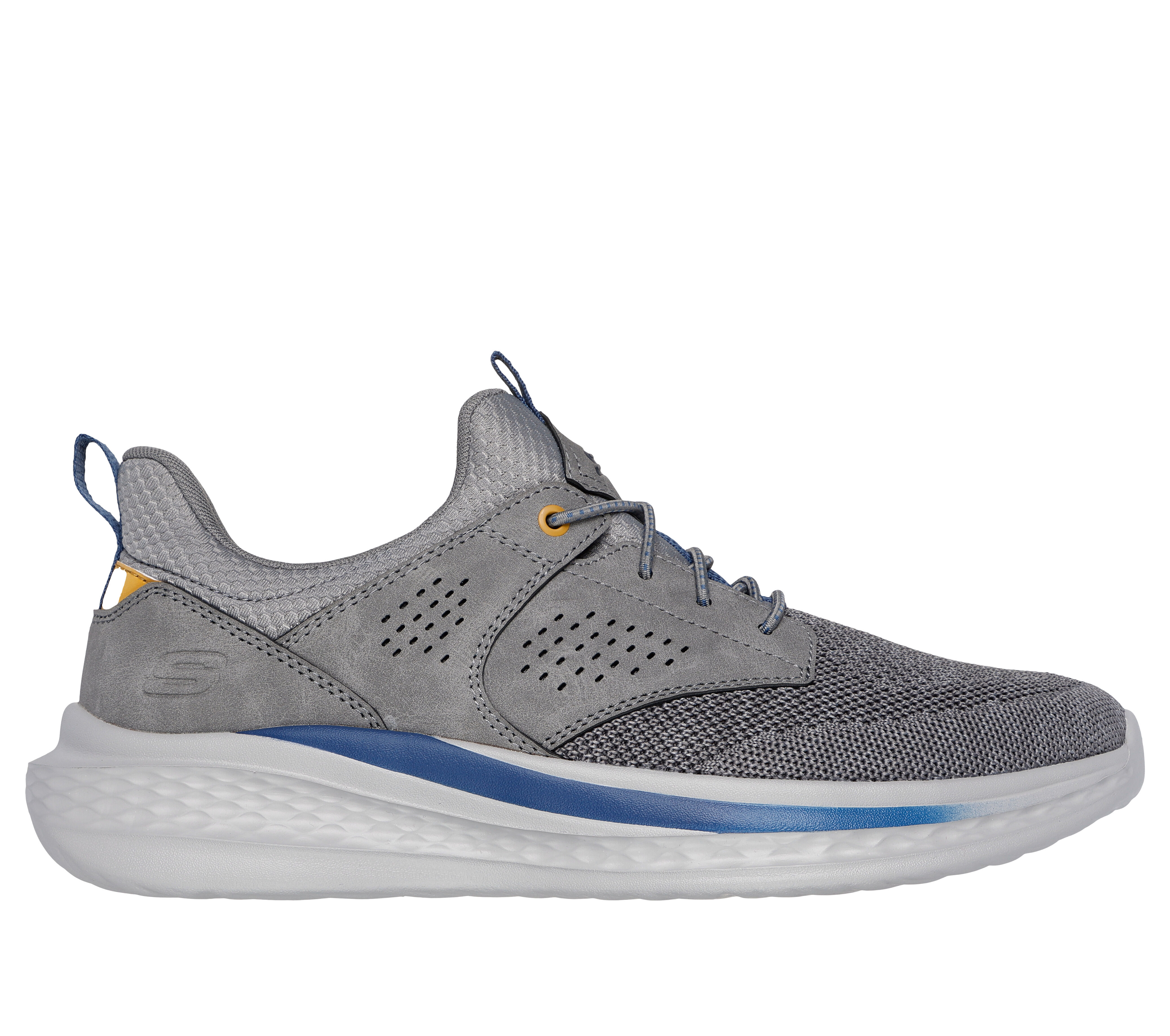 Skechers Men s Relaxed Fit Slade Breyer Sneaker in Gray Size 8.0 Vegan Medium Width