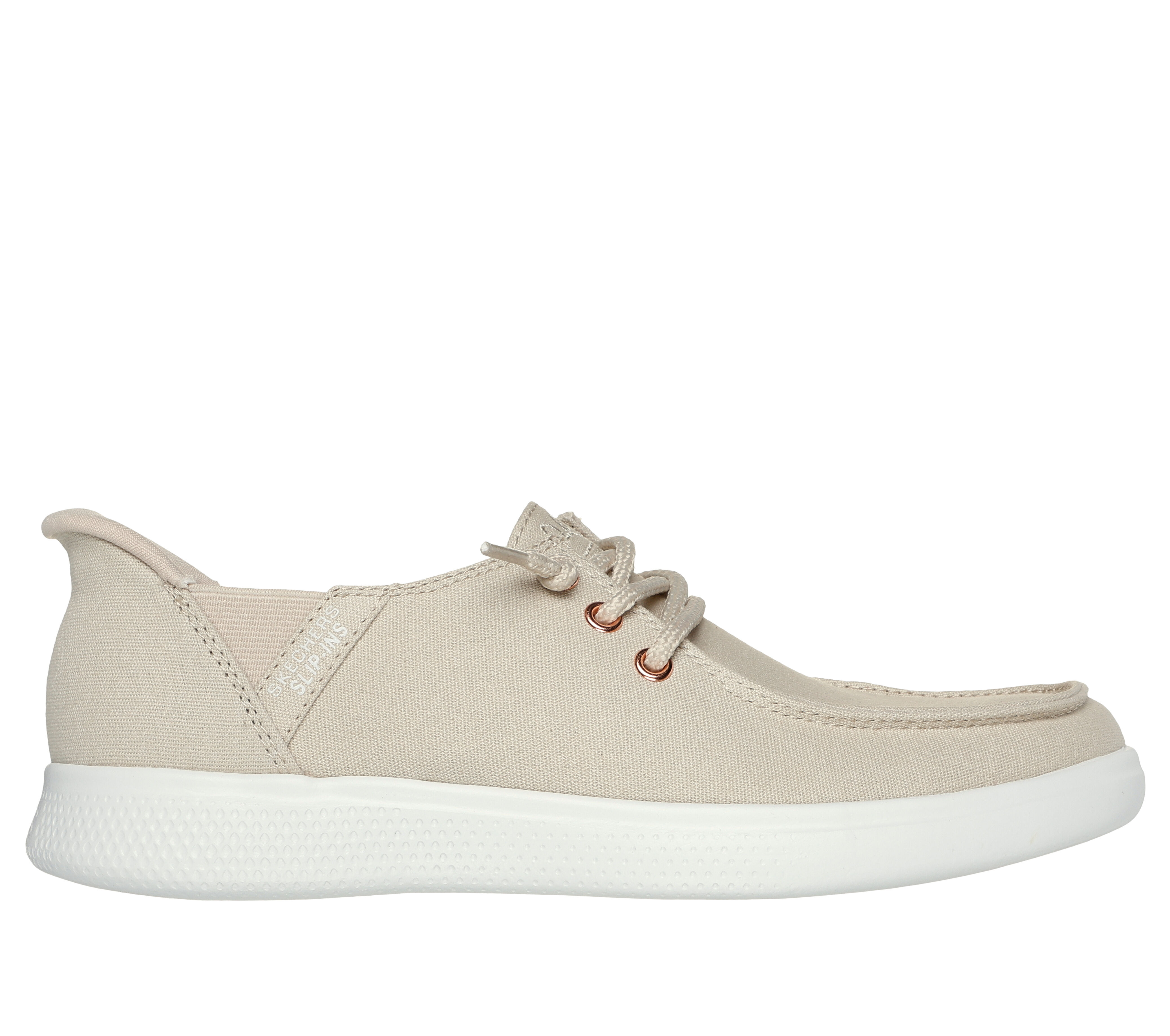 Skechers Women s Slip ins BOBS Skip Cute Spot Twist Sneaker in Natural Size 11.0 Vegan Medium Width Machine Washable