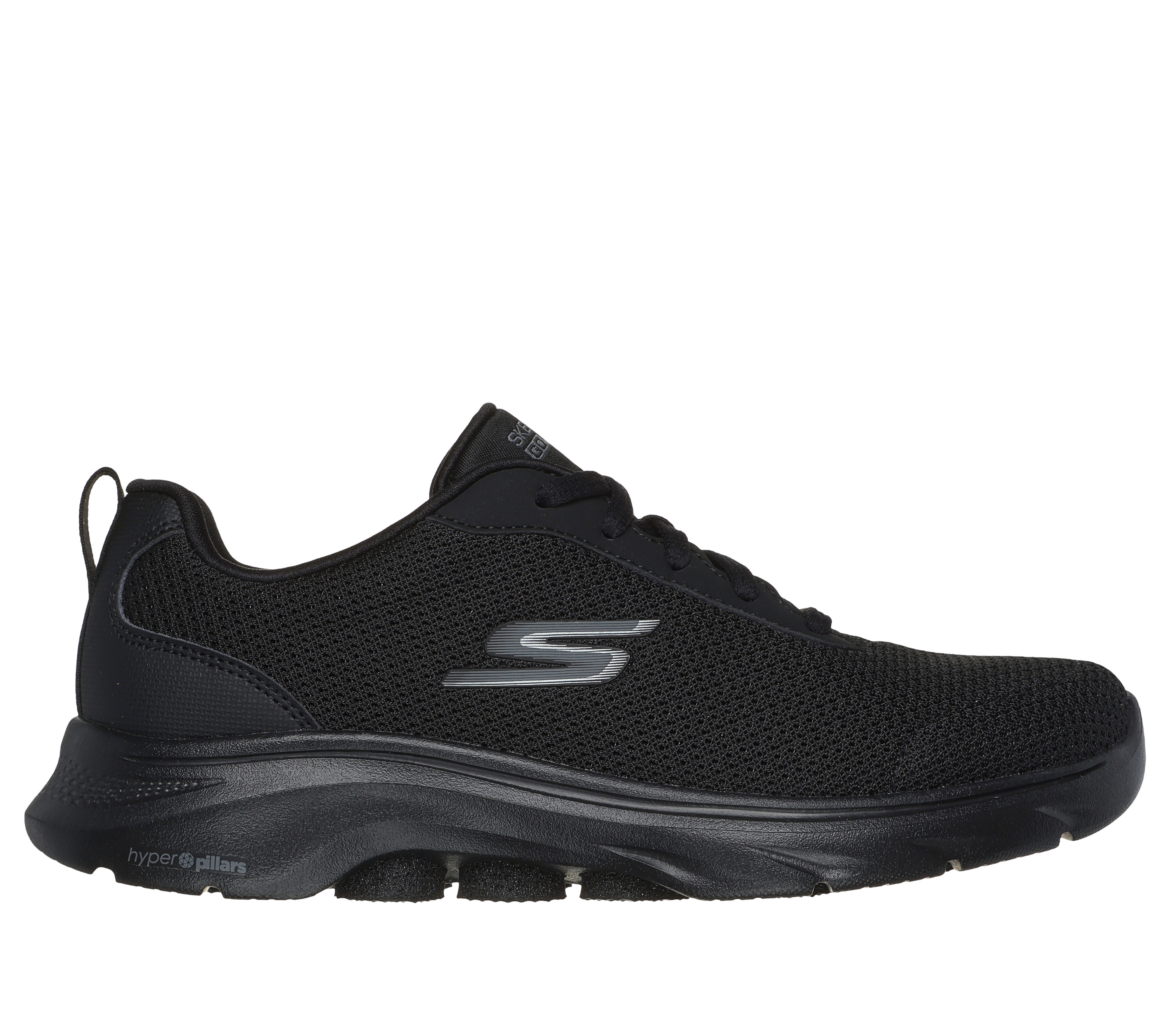 Skechers Women s GO WALK 7 Clear Path Sneaker in Black Size 6.0 Vegan Medium Width Machine Washable