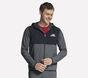 SKECH-KNITS Ultra Go Weekend Full Zip Hoodie, BLACK / CHARCOAL, large image number 2