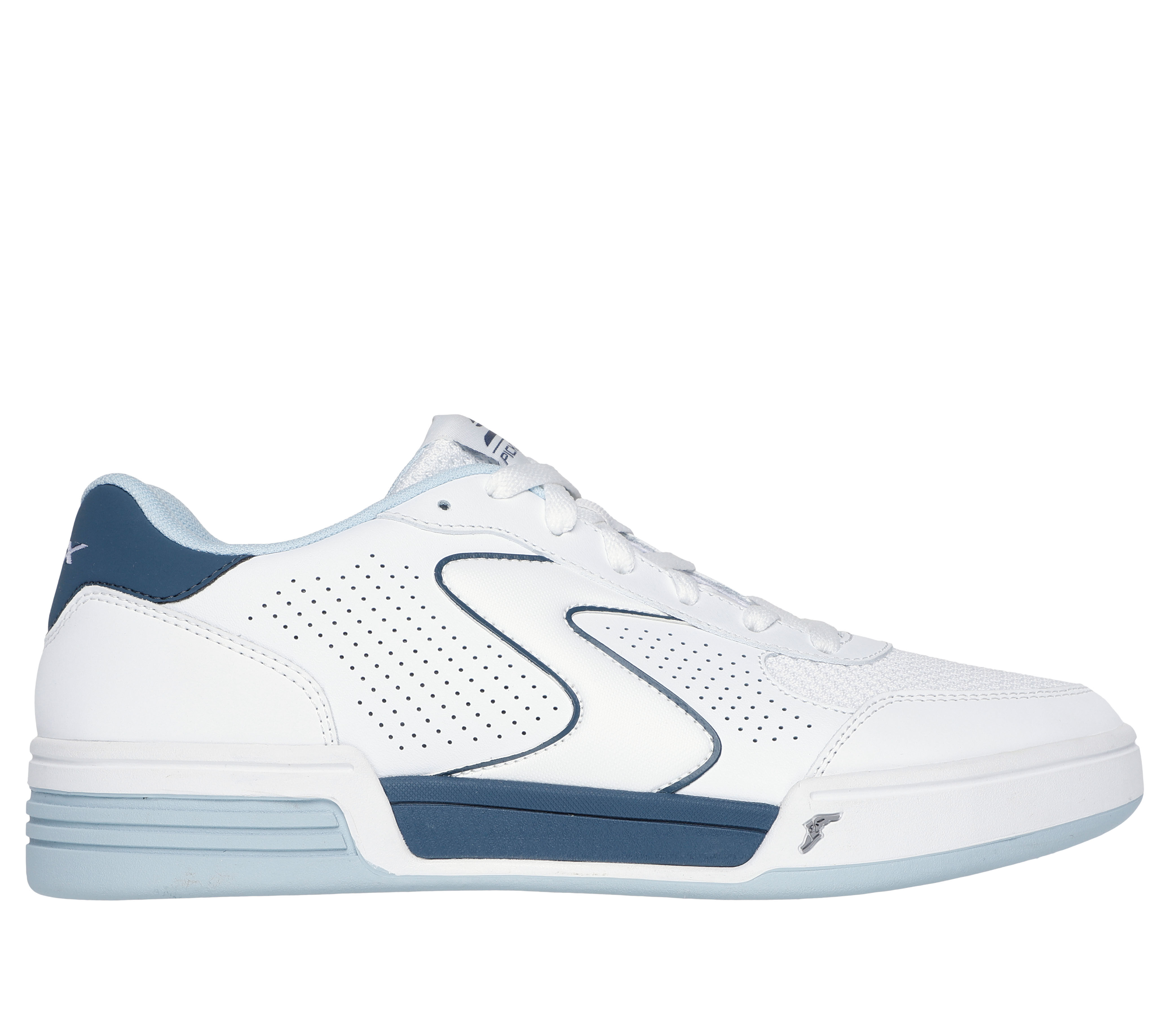 Skechers Men s Viper Court Classic Sneaker in White Blue Size 7.0 Medium Width
