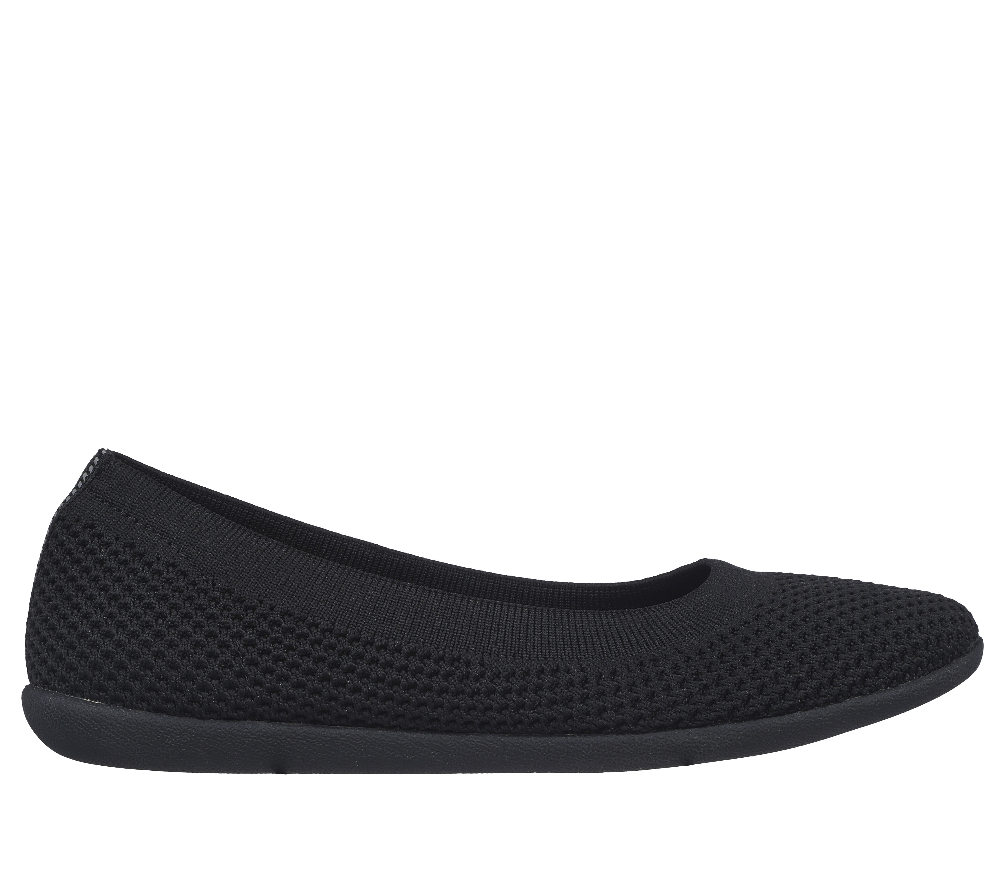 Skechers black flat shoes store