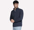 GO GOLF GO WALK Ottoman 1/4 Zip Jacket, GRIS ANTHRACITE / BLEU MARINE, swatch