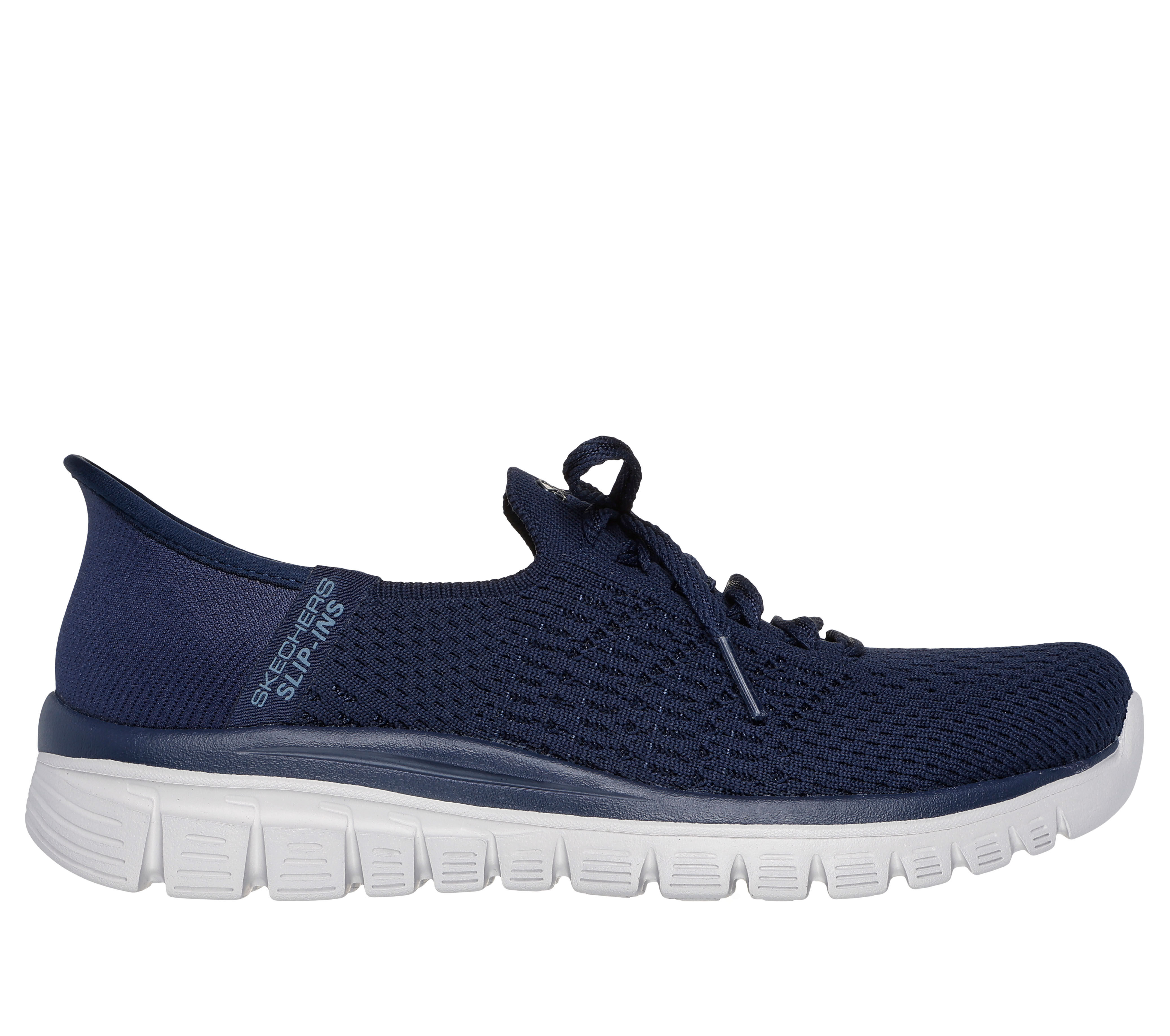 Skechers Women s Slip ins Graceful First Blush Sneaker in Navy Blue Size 8.5 Vegan Medium Width Machine Washable