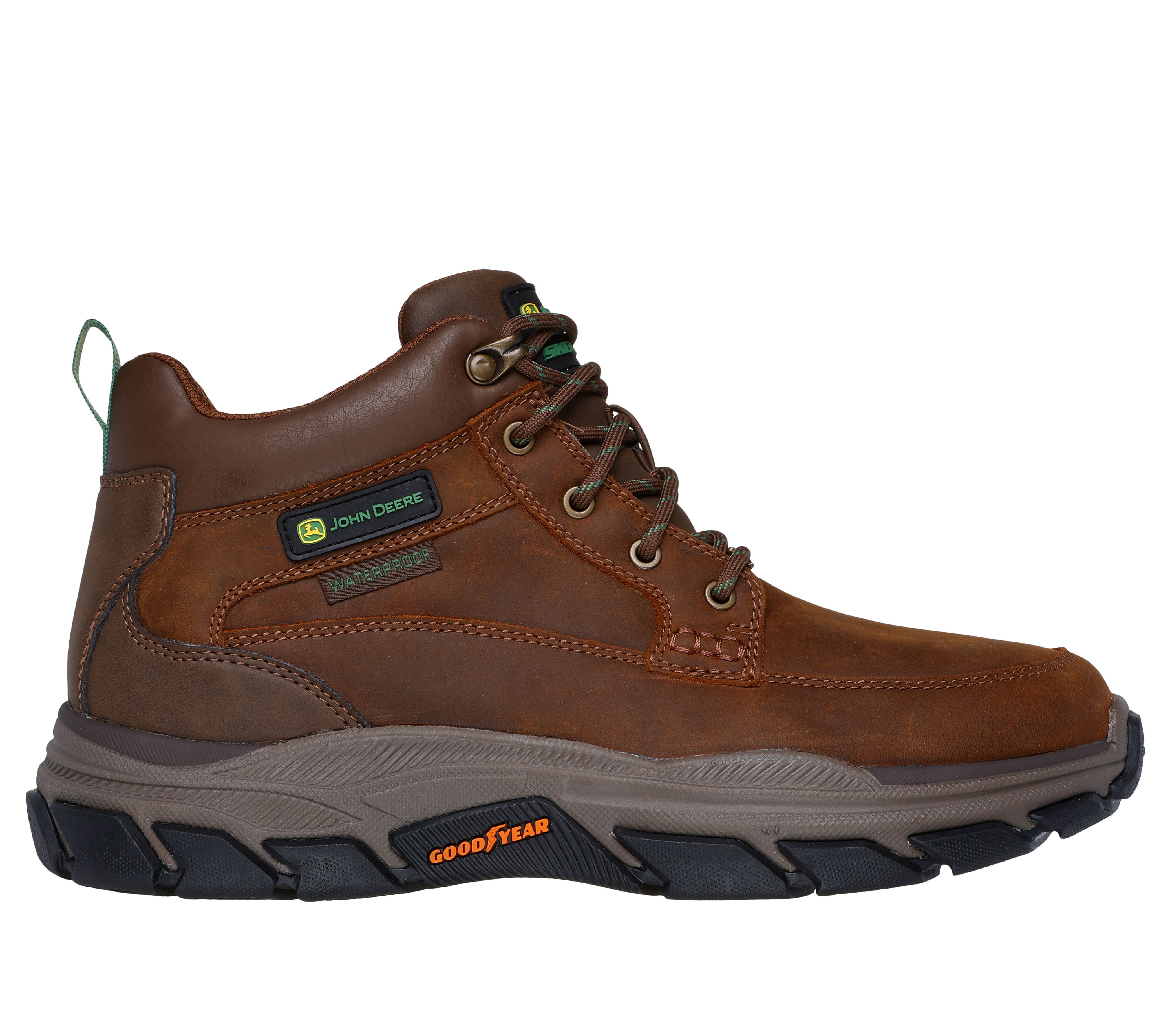 Skechers Men s John Deere Waterproof Respected Landin Boots in Brown Size 9.0 Extra Wide