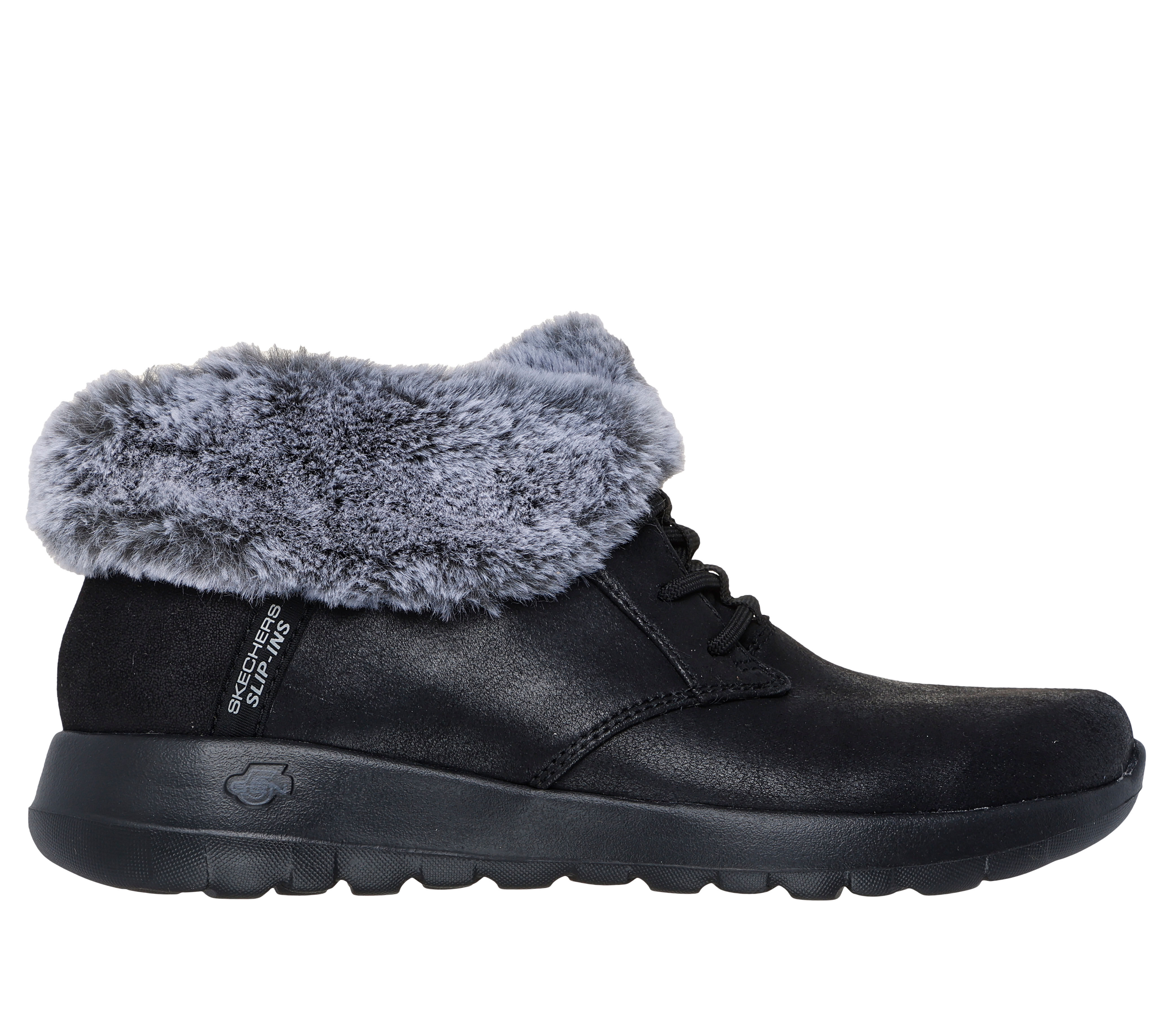 Skechers Women s Slip ins On the GO Joy Cozy Charm Boots in Black Gray Size 9.0 Vegan Medium Width