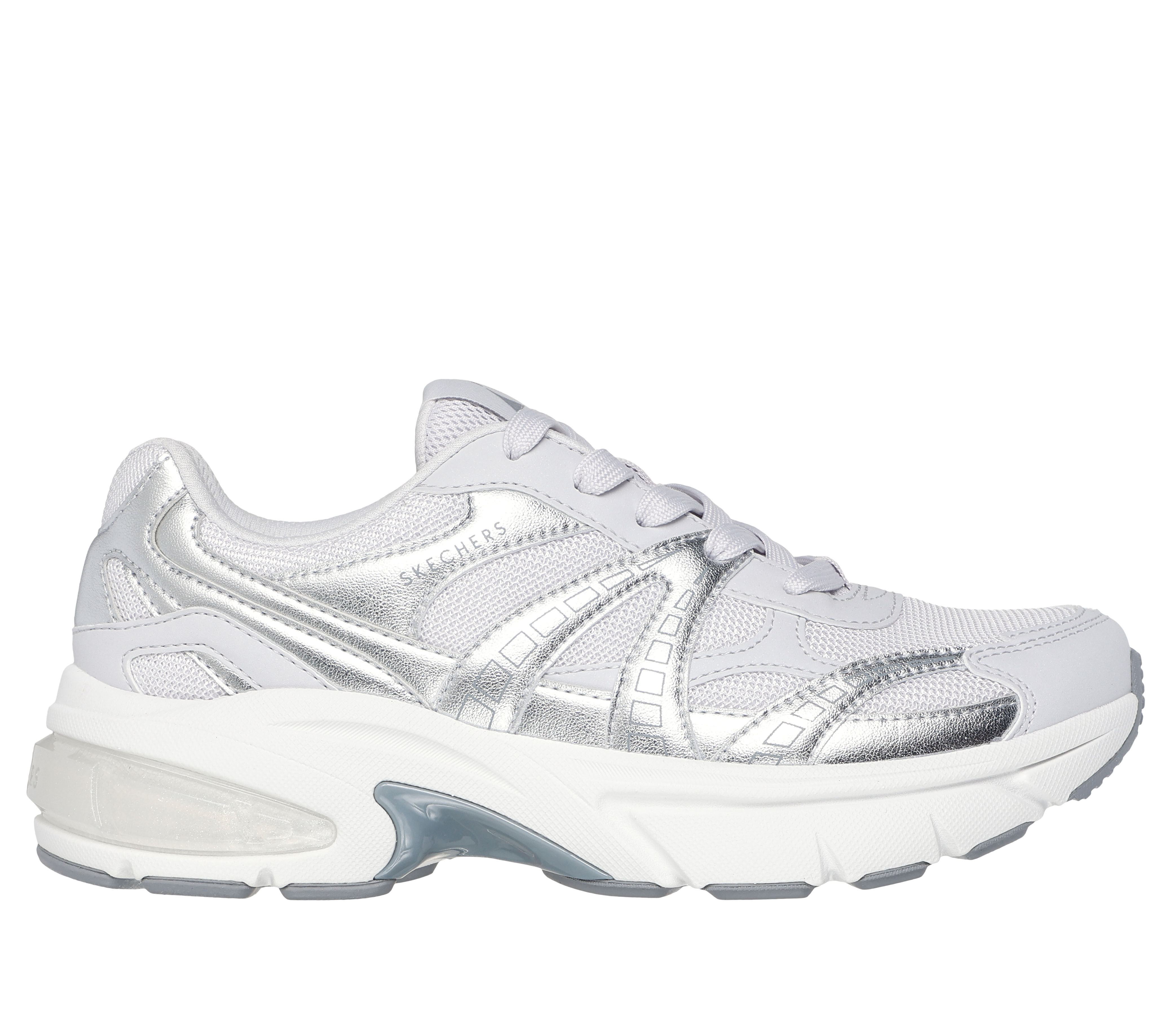 Skechers Women s Shadow Stellar 90 Sneaker in Gray Size 10.0 Vegan Medium Width