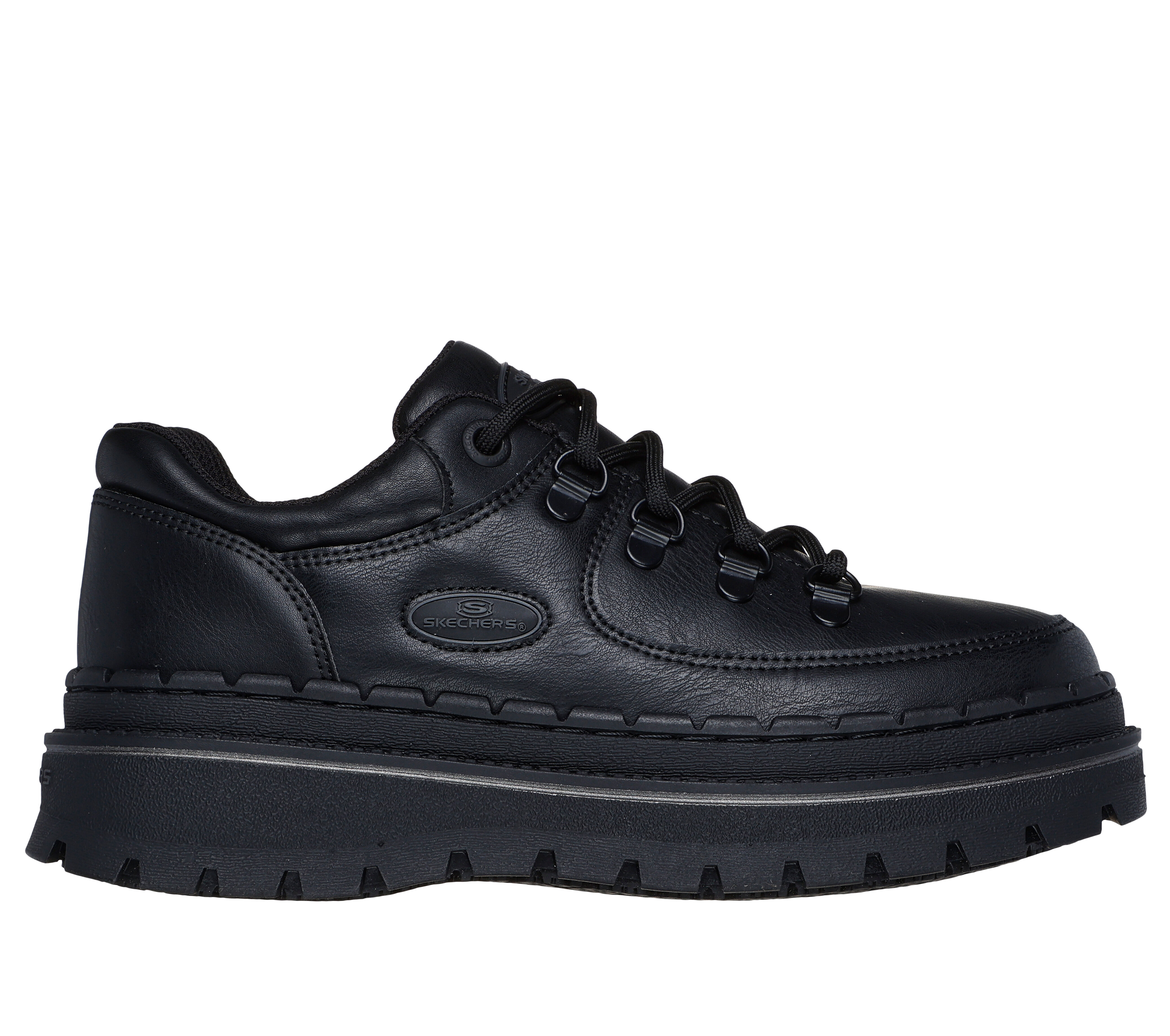 Black skechers platform cheap